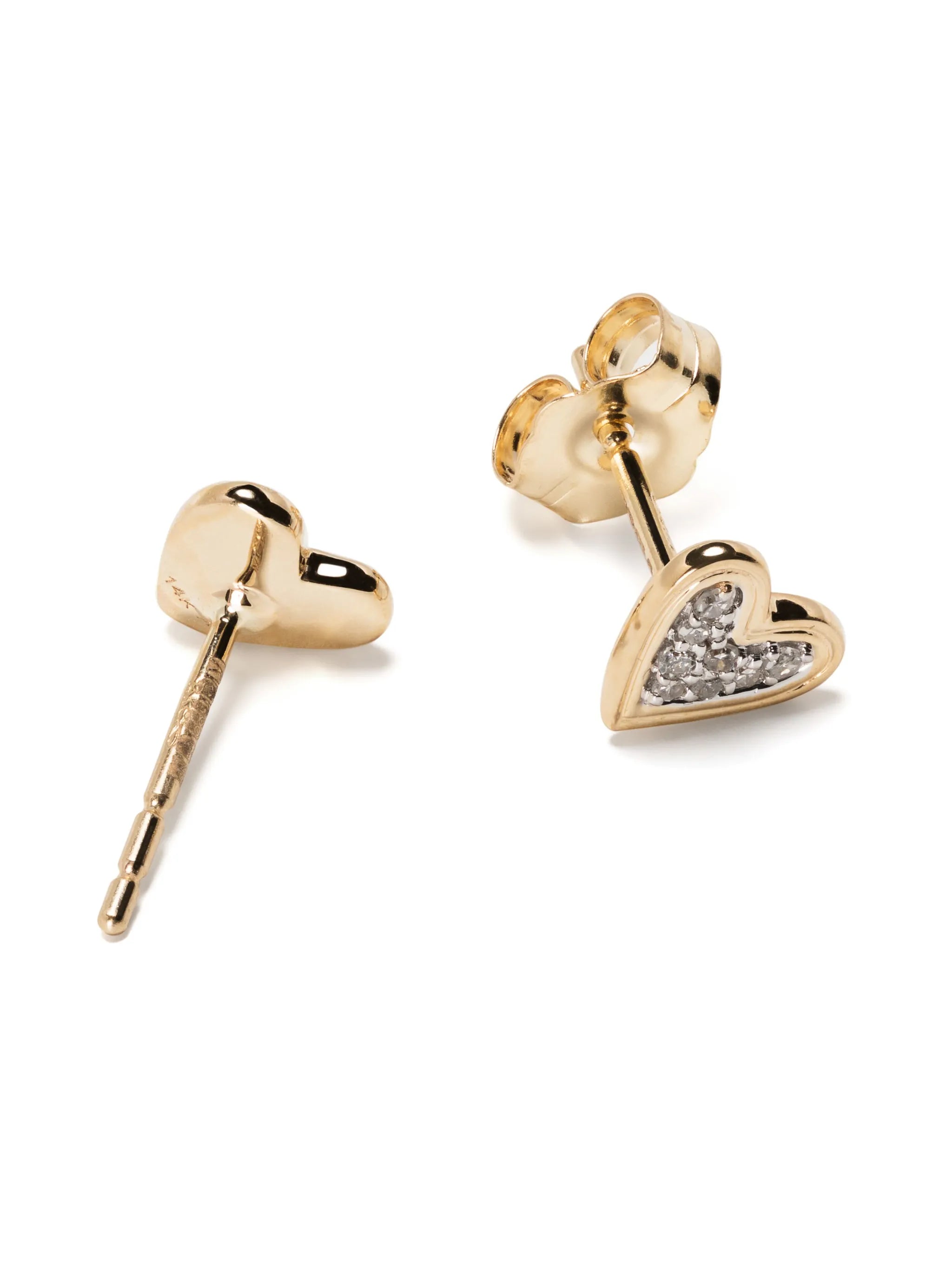 14kt yellow gold Make Your Move heart diamond earrings
