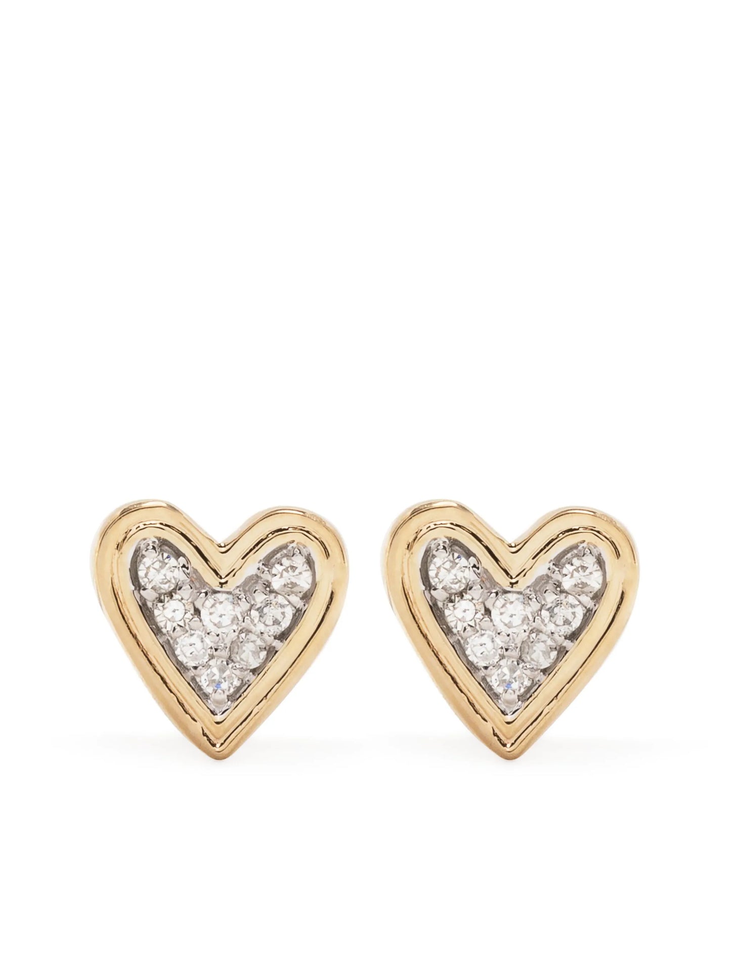 14kt yellow gold Make Your Move heart diamond earrings