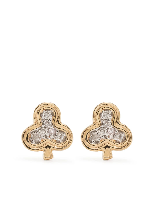 14kt yellow gold Make Your Move Club diamond earrings