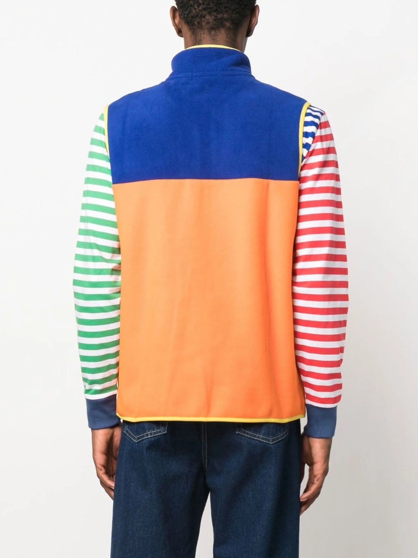 colour-block zip-up vest