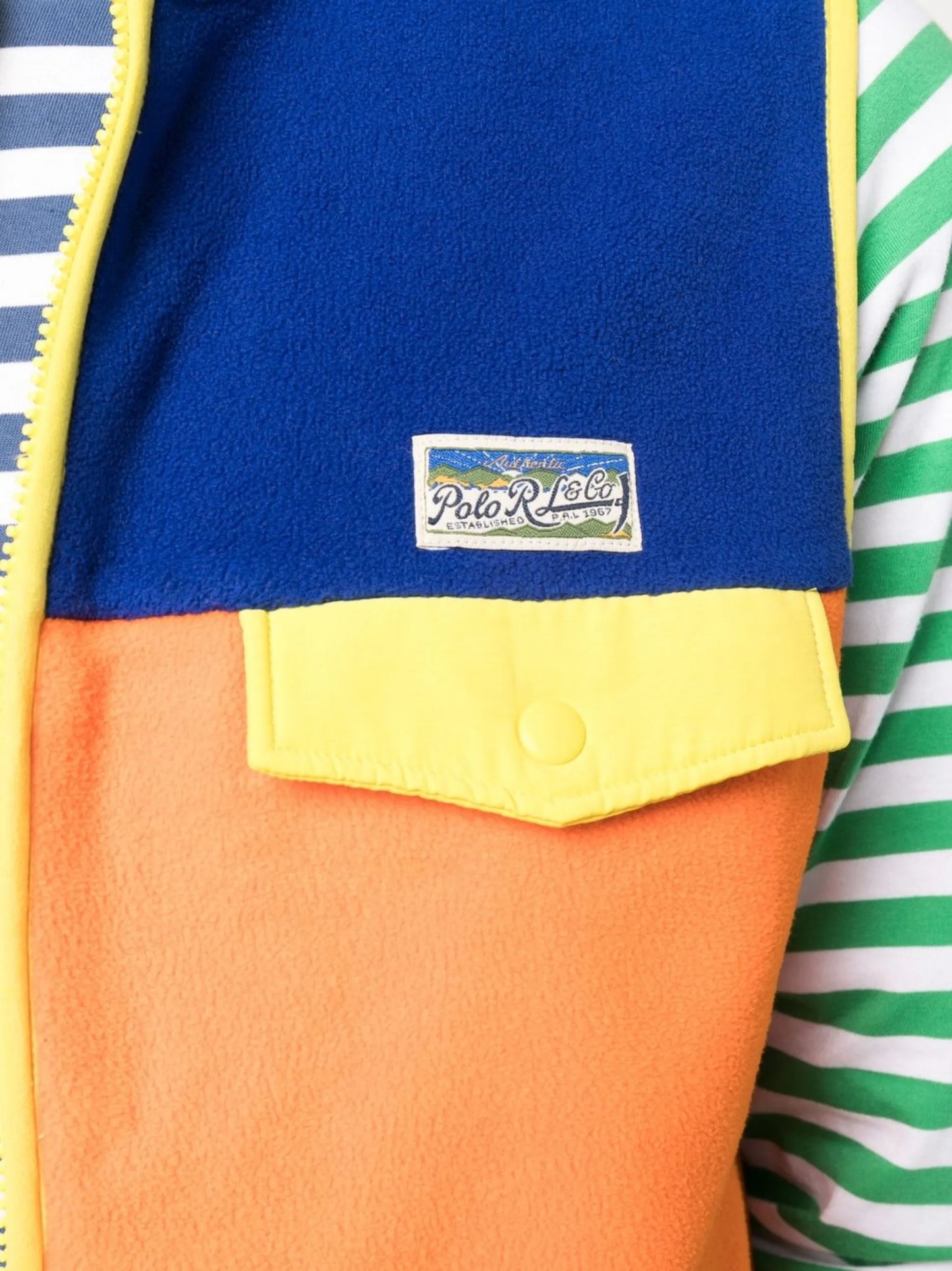 colour-block zip-up vest