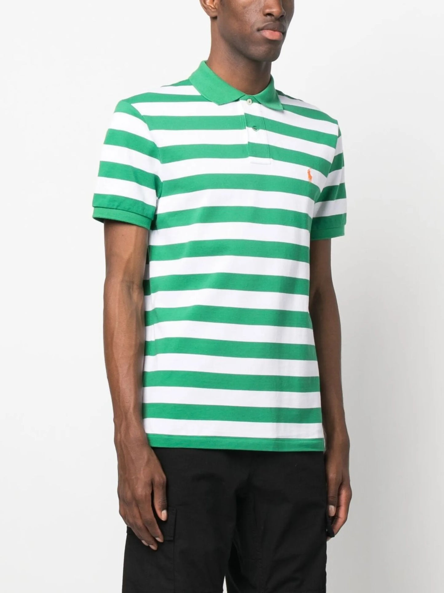 striped cotton polo shirt