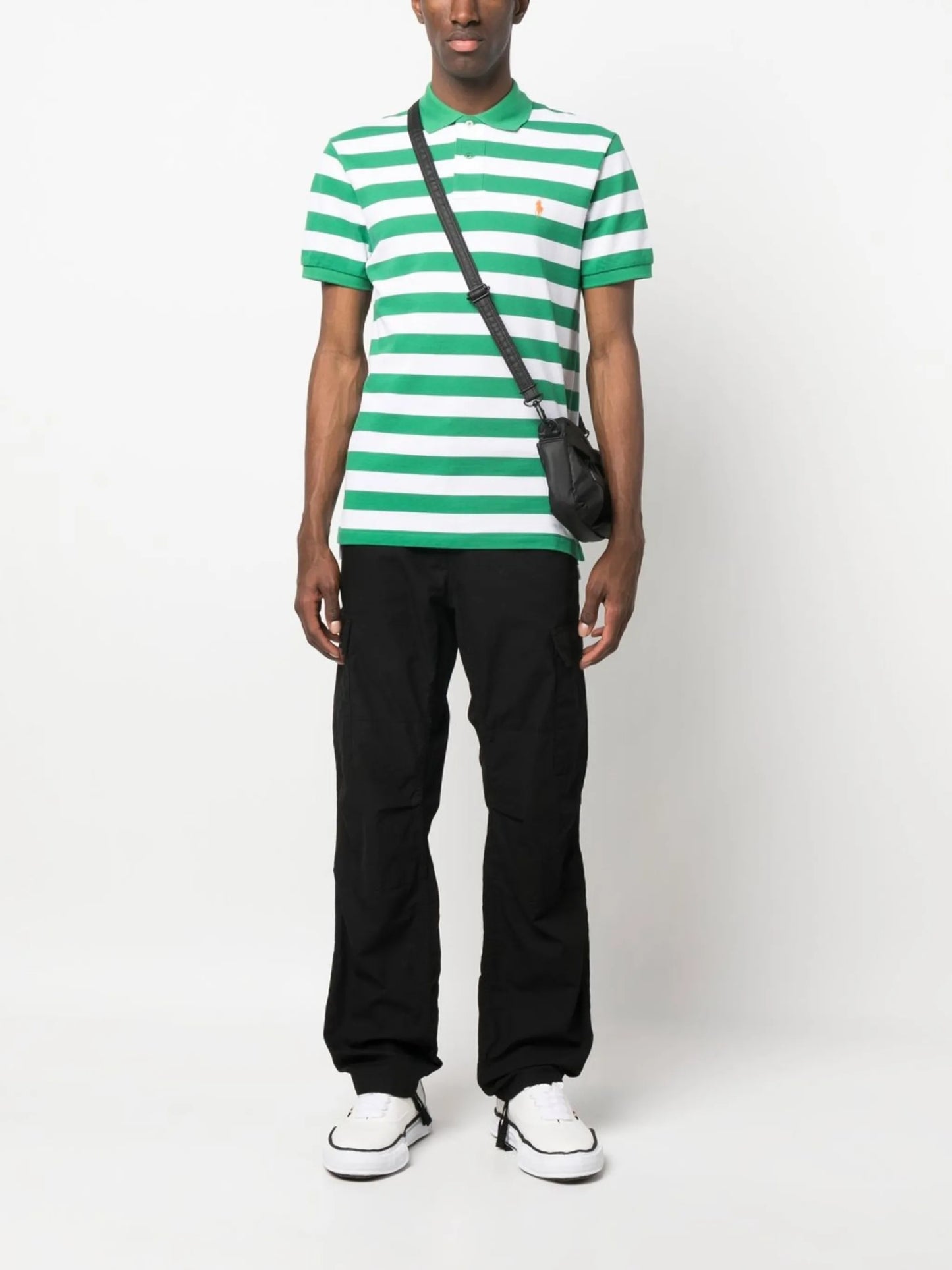 striped cotton polo shirt