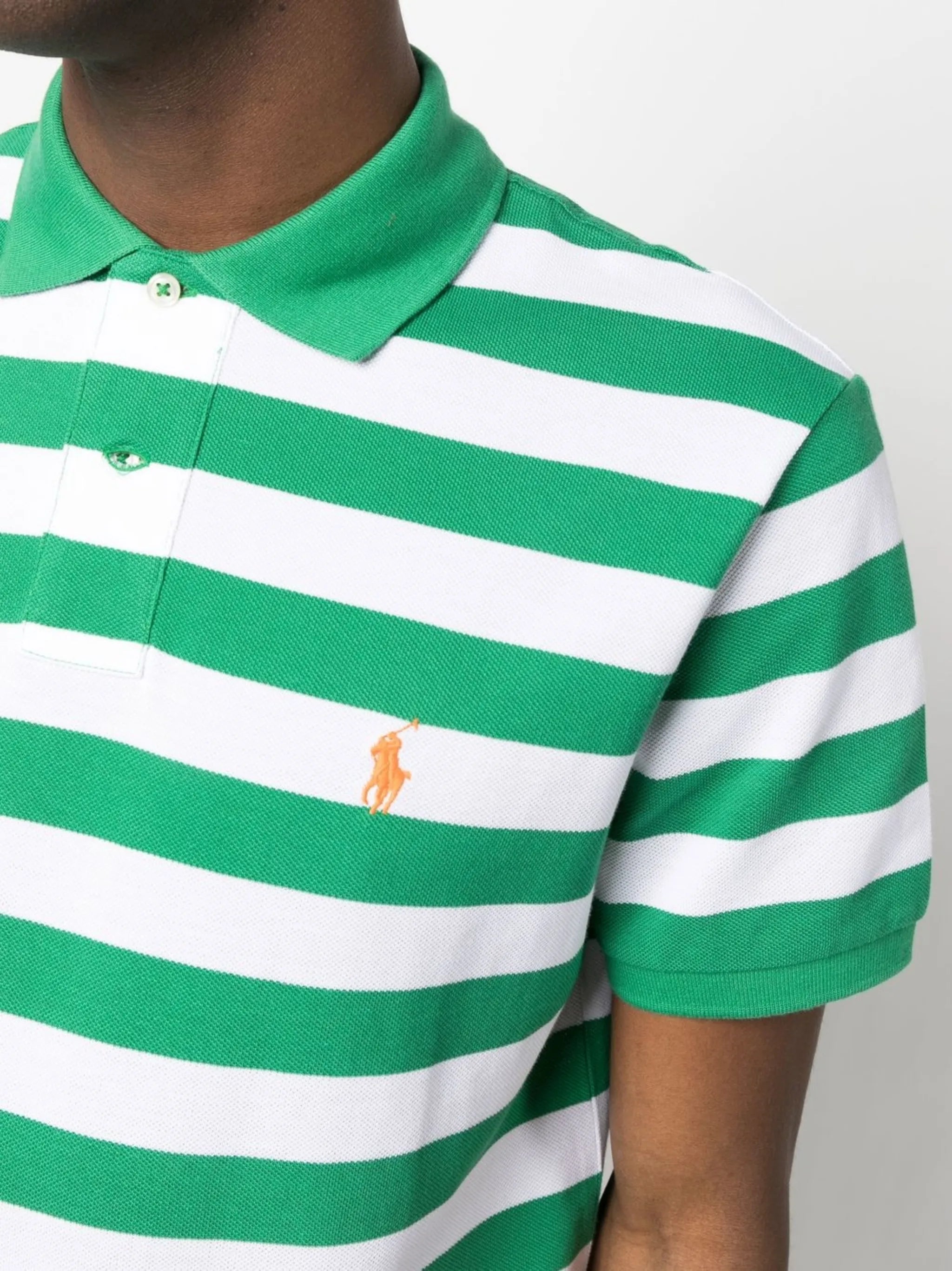 striped cotton polo shirt