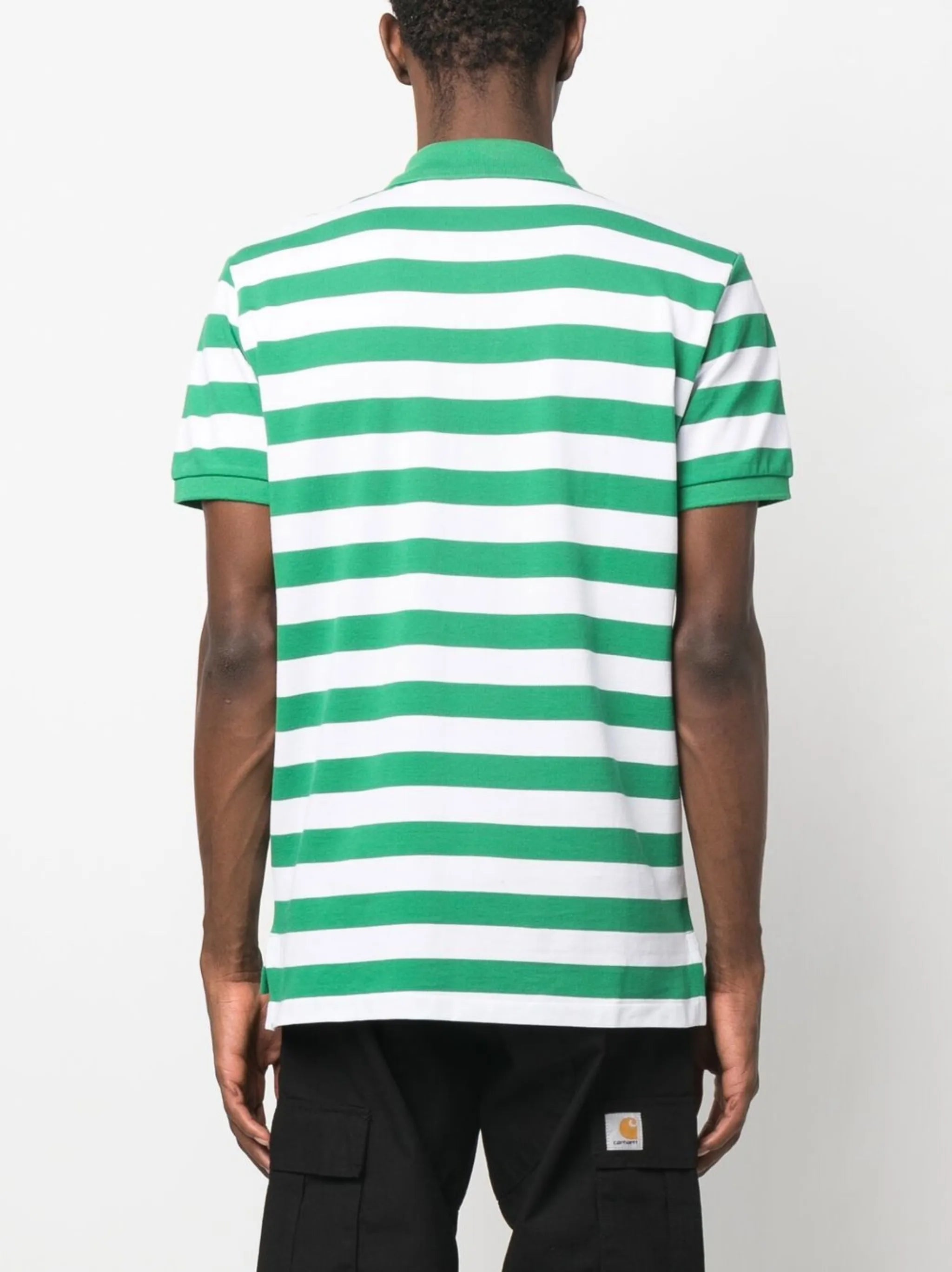striped cotton polo shirt