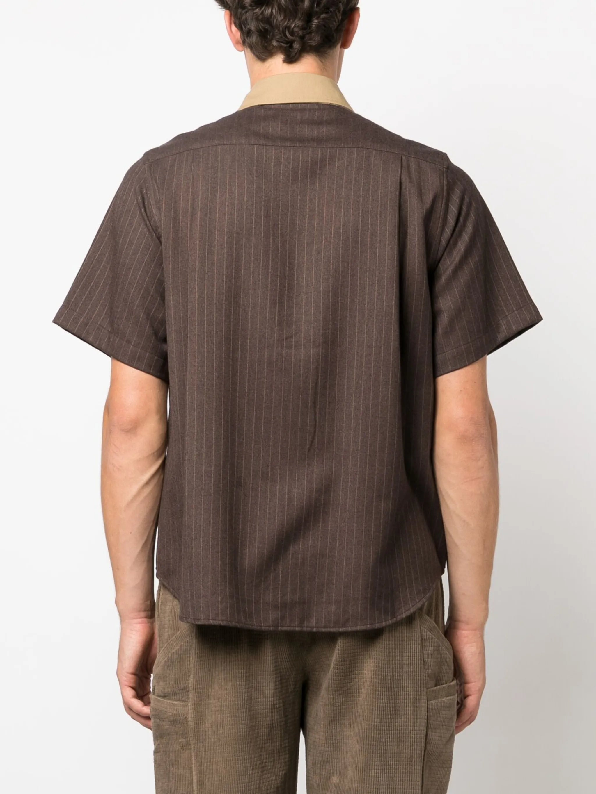 stripe-print twill shirt
