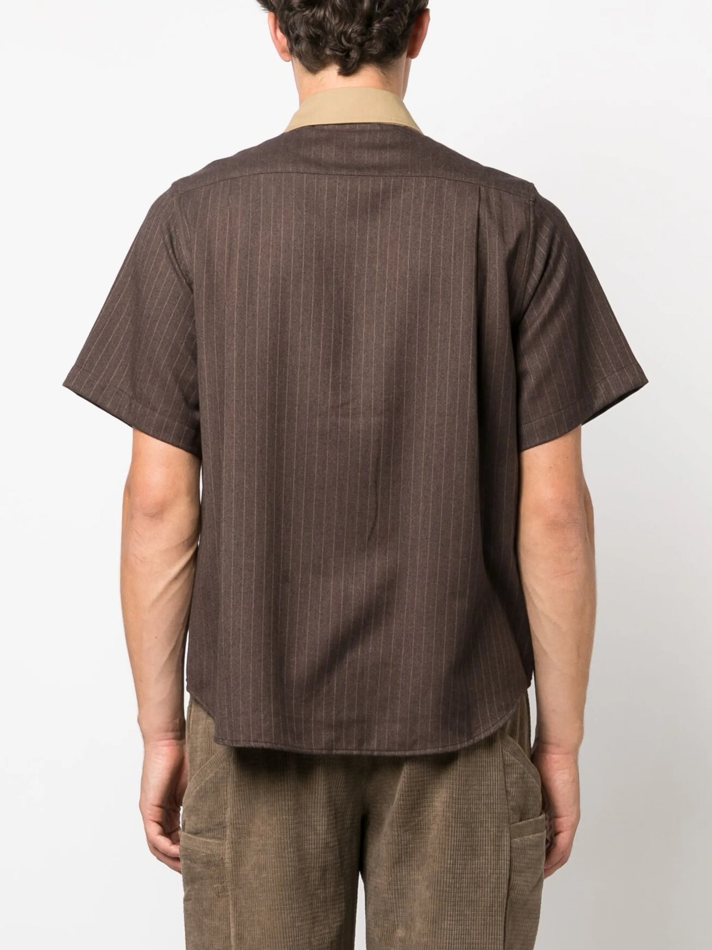 stripe-print twill shirt
