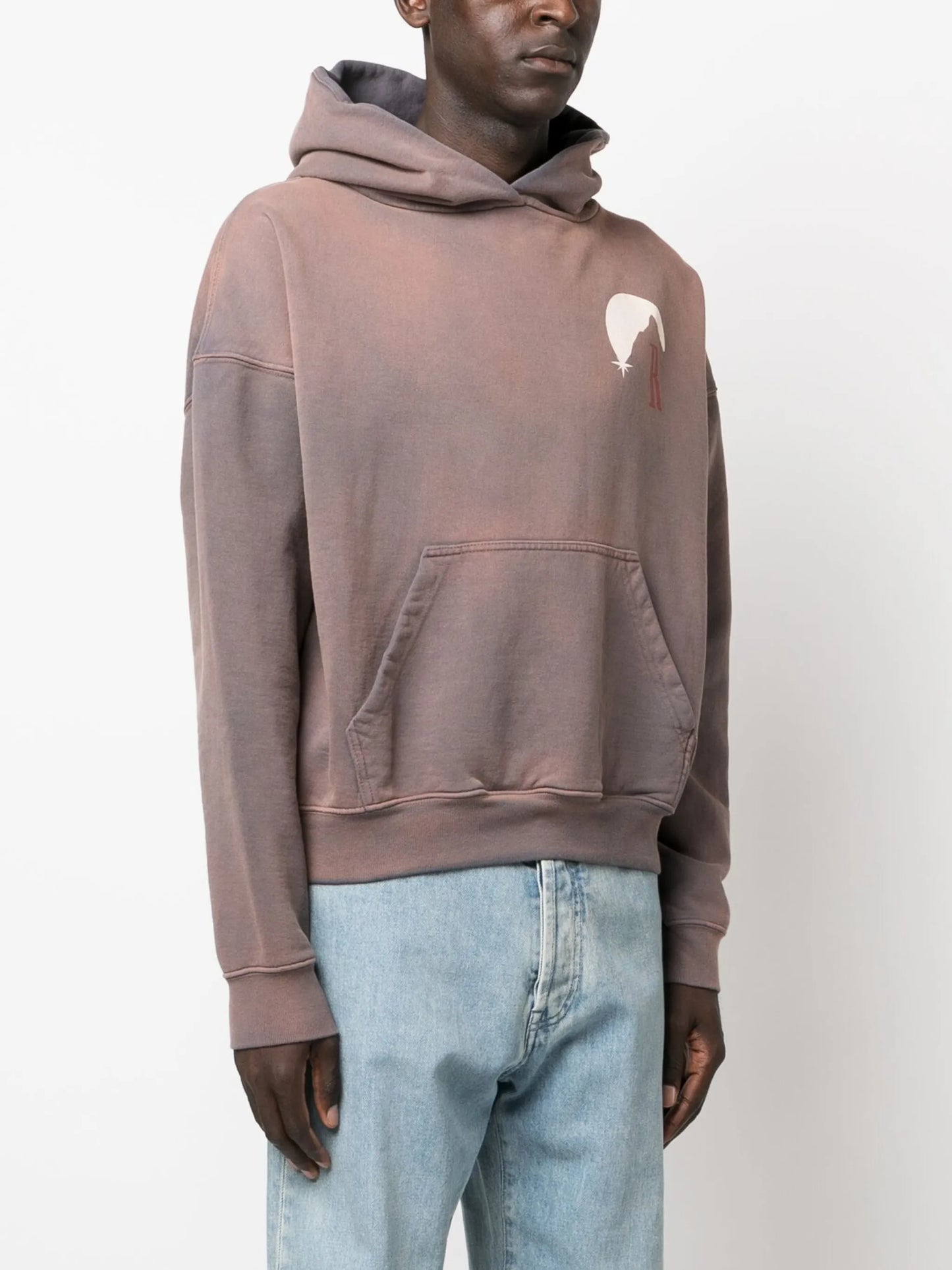 Moonlight Stamp cotton hoodie