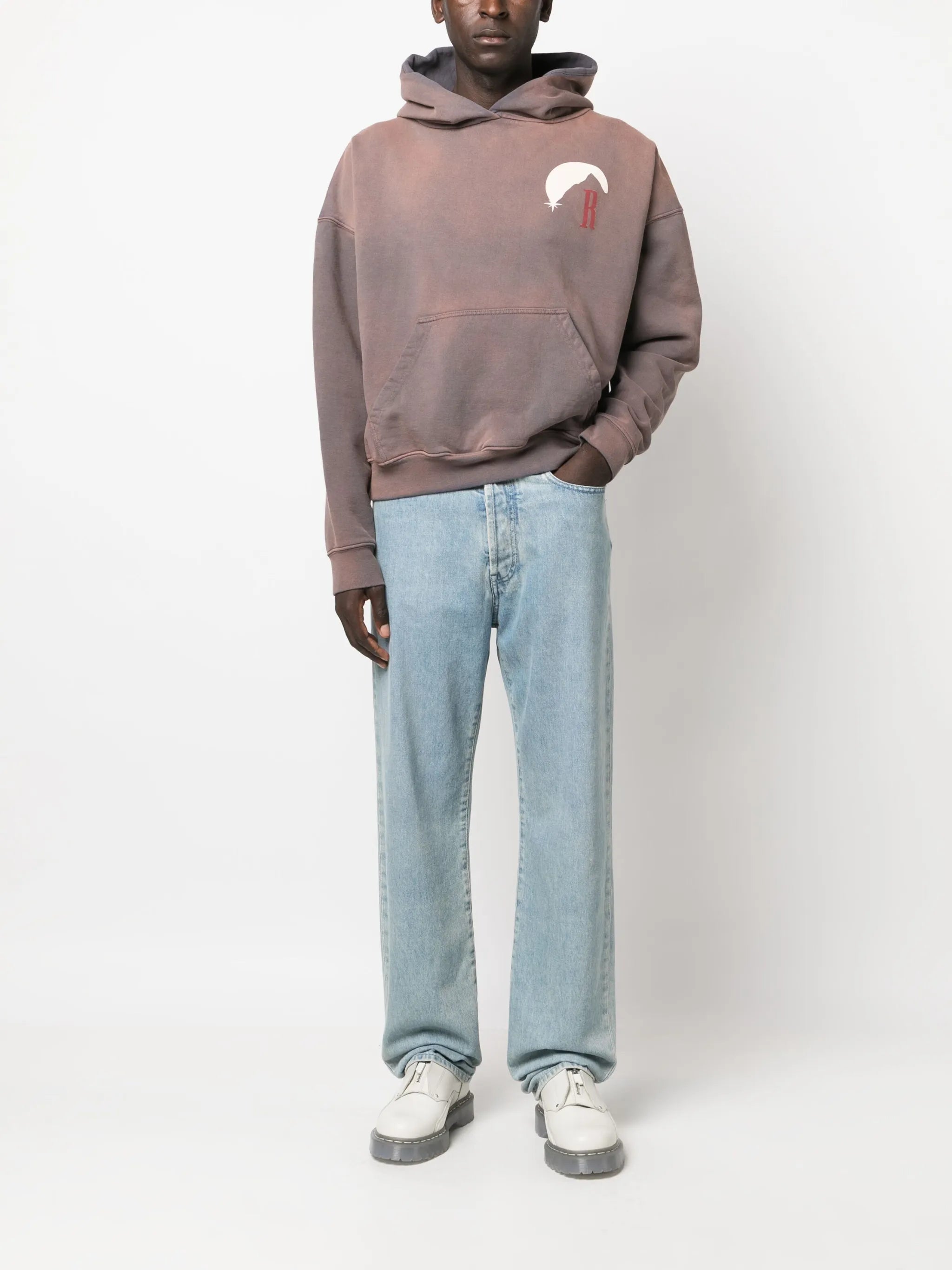 Moonlight Stamp cotton hoodie