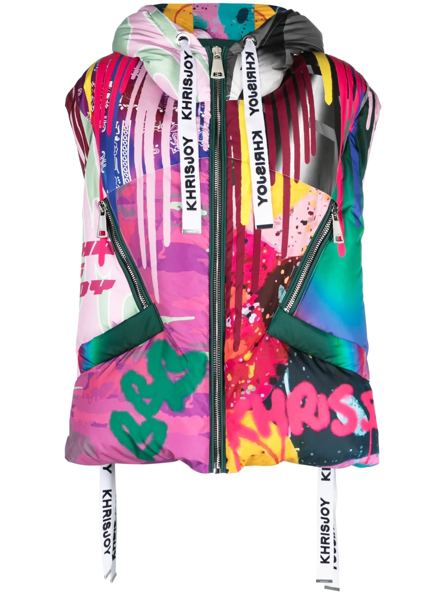 Iconic graffiti-print hooded gilet