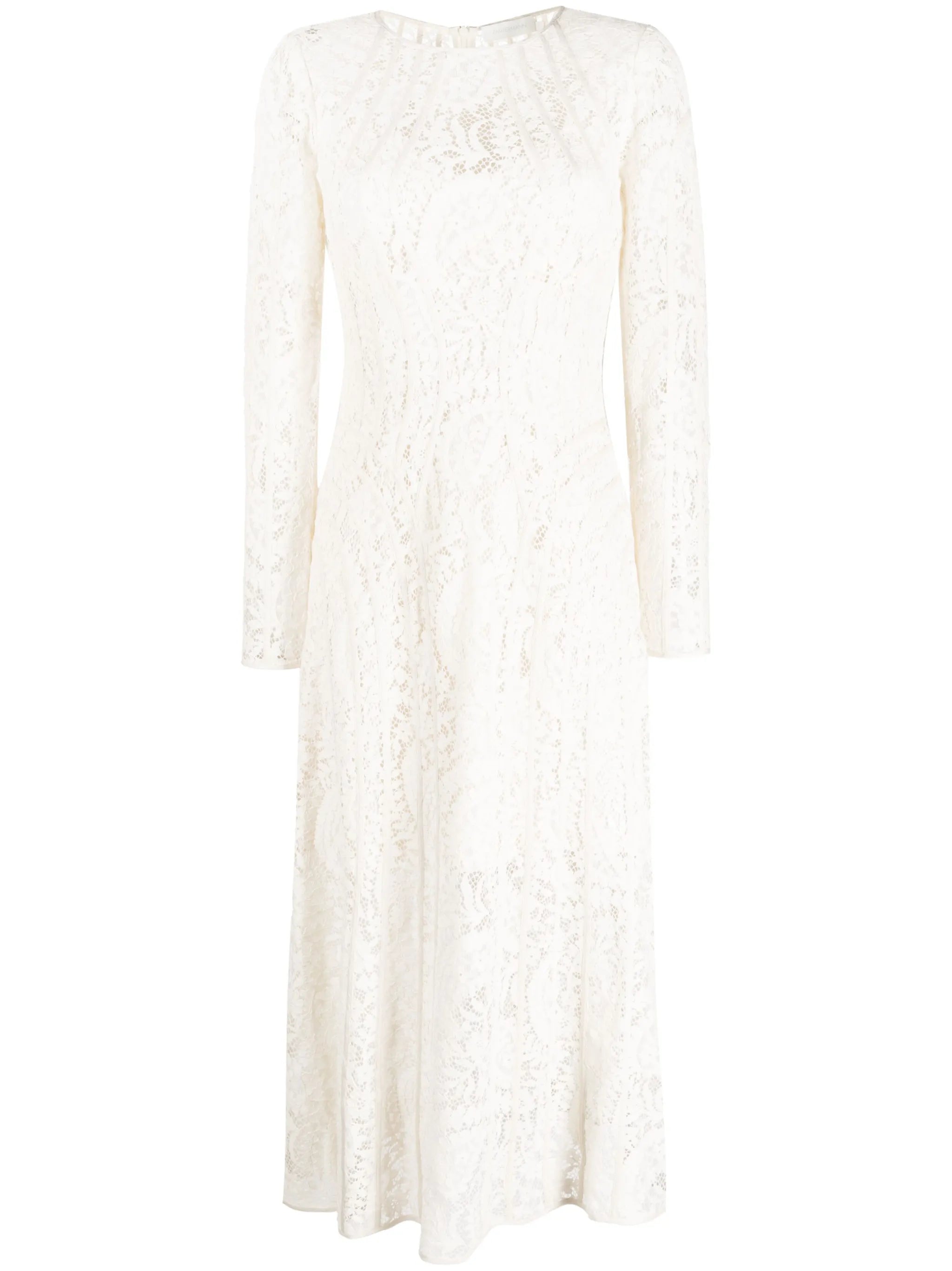 Devi floral-lace panelled midi dress
