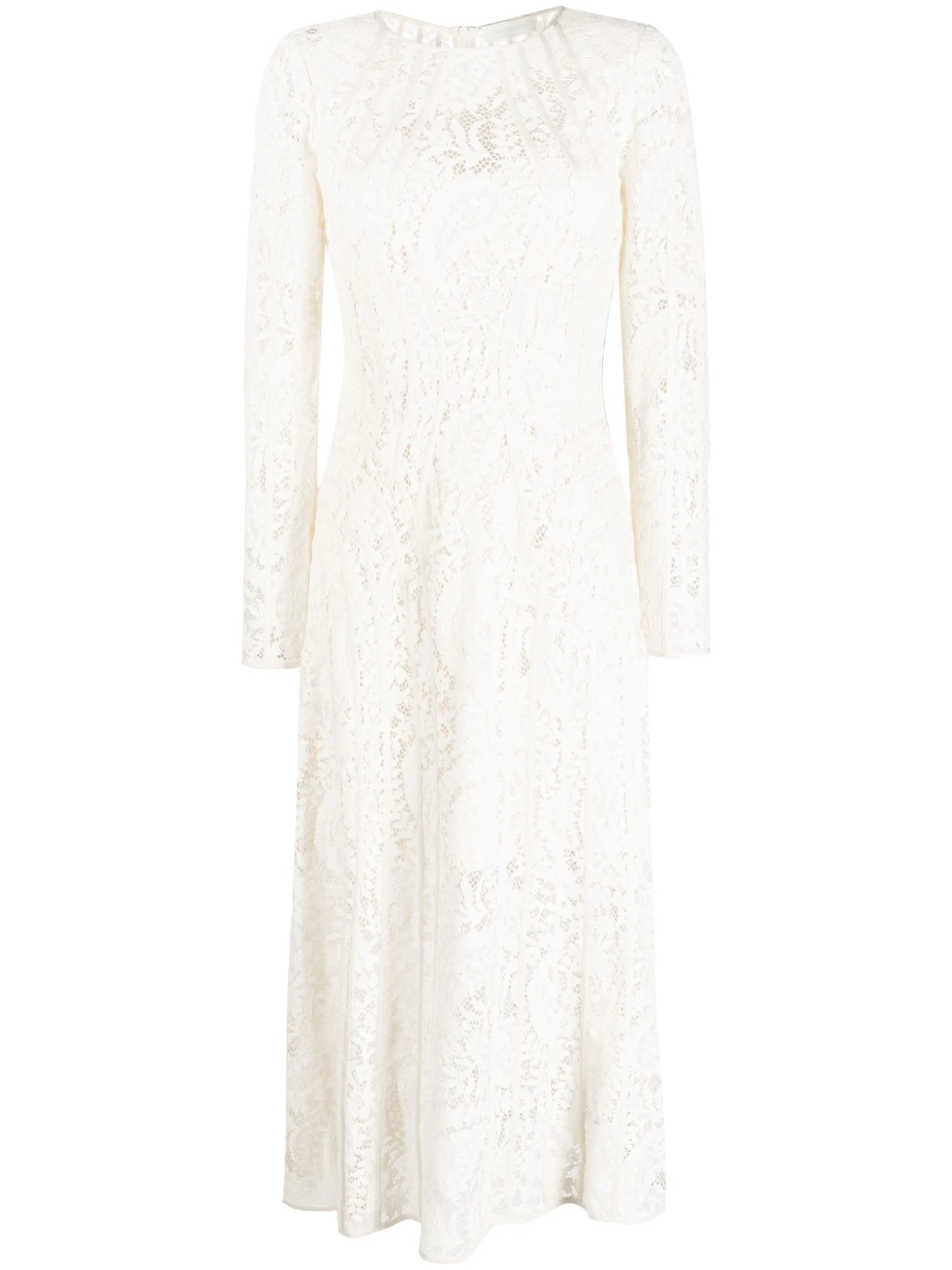 Devi floral-lace panelled midi dress