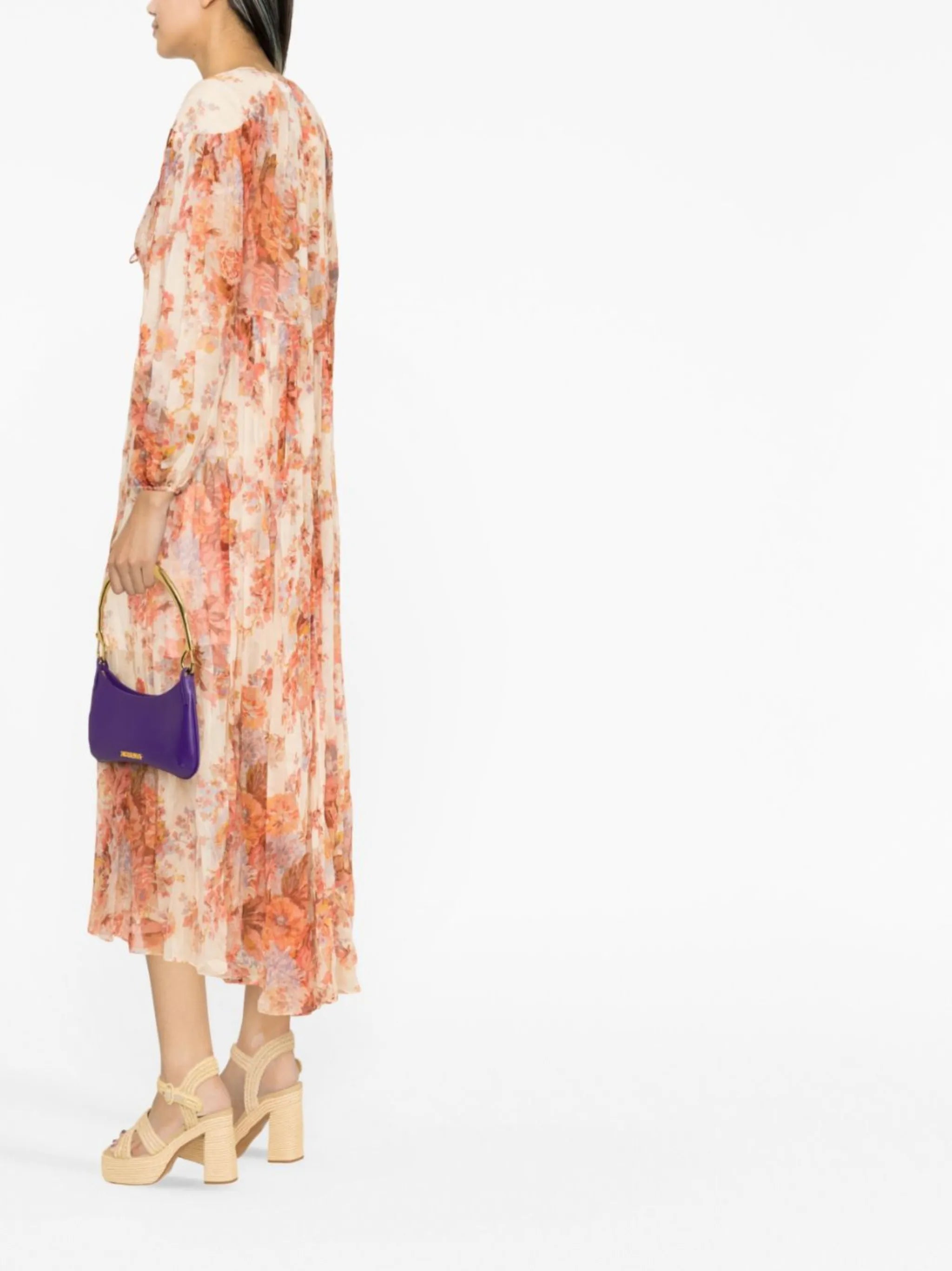 Devi floral-print silk dress