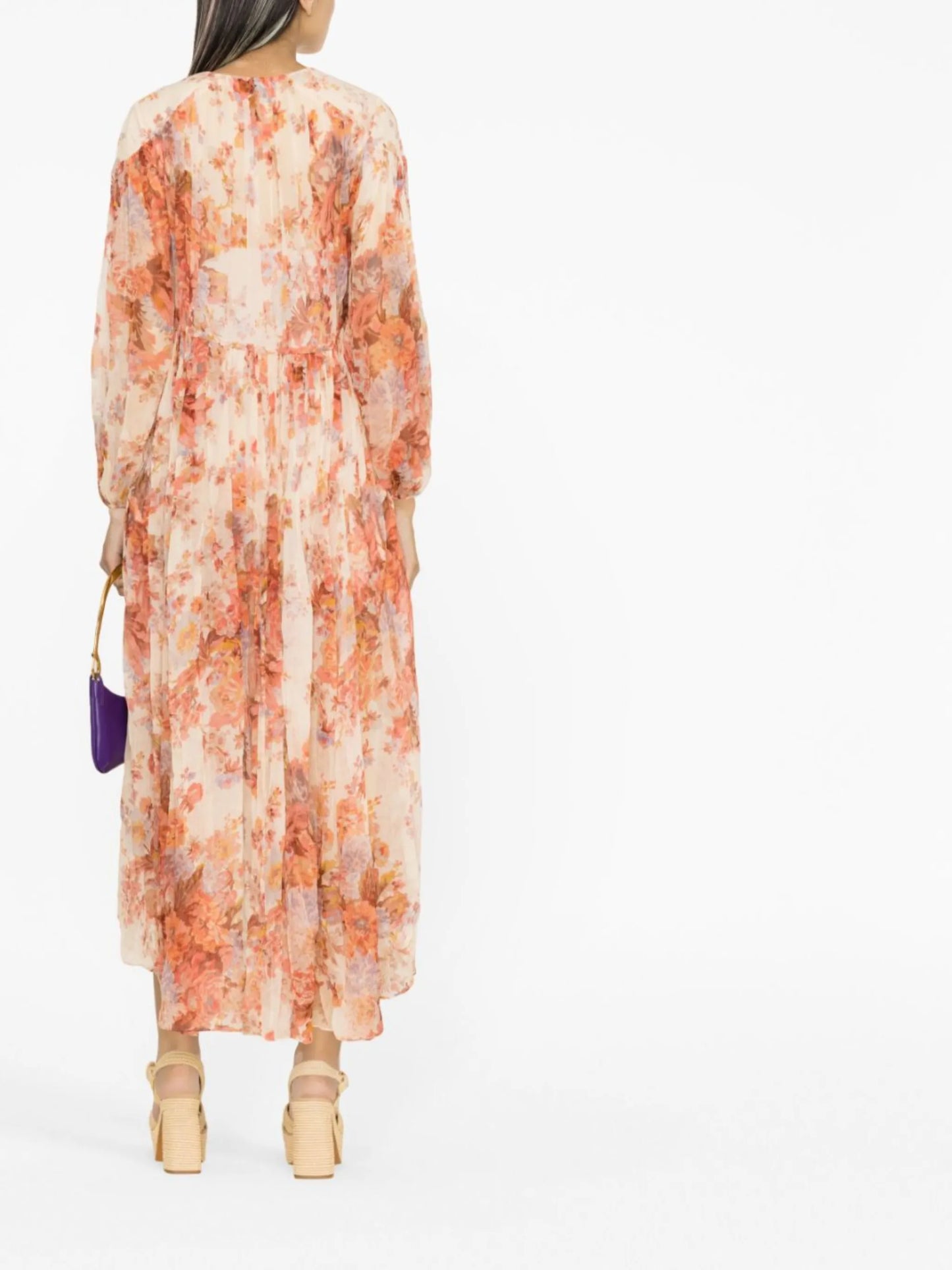 Devi floral-print silk dress