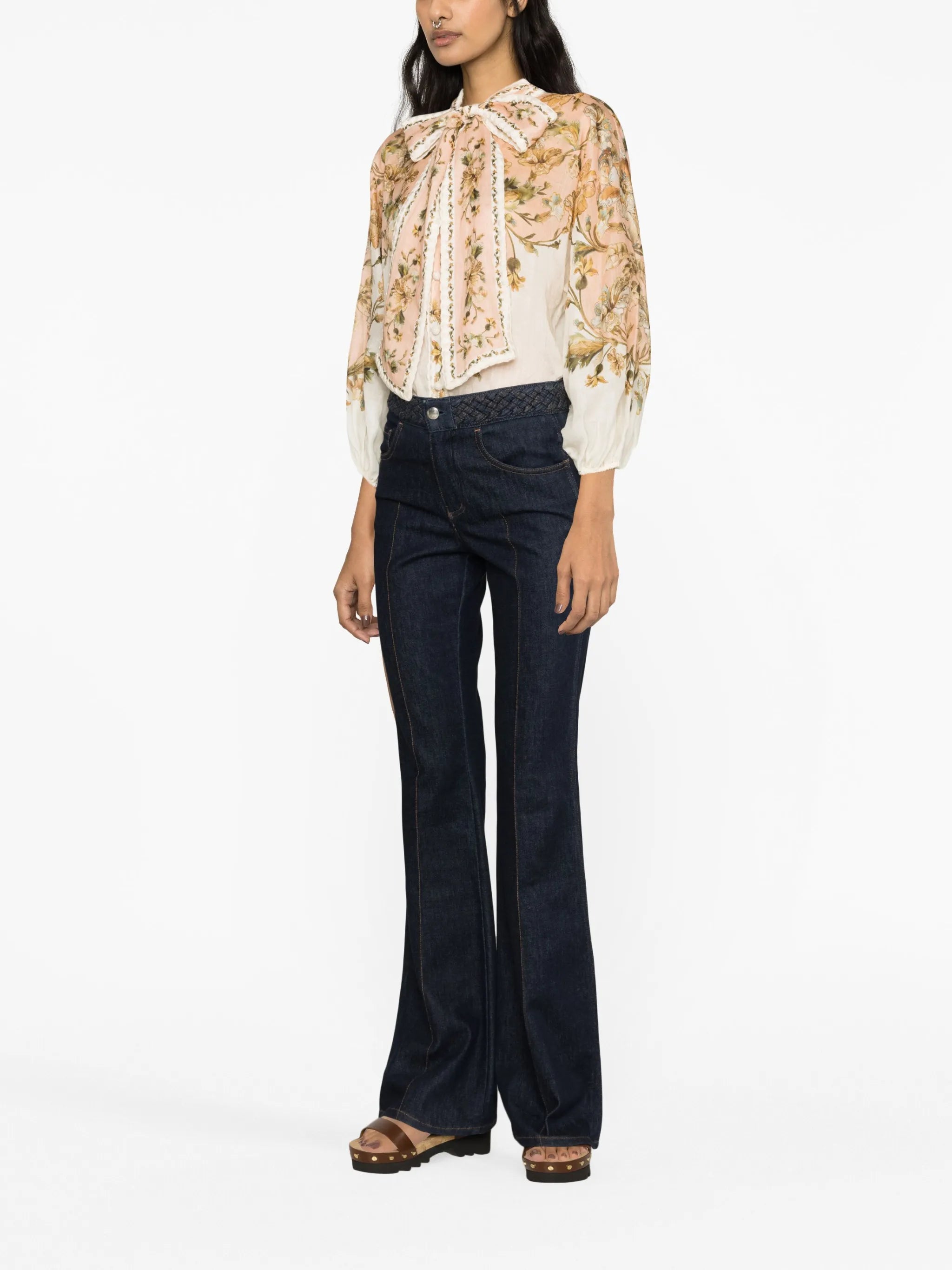 Chintz floral-print top
