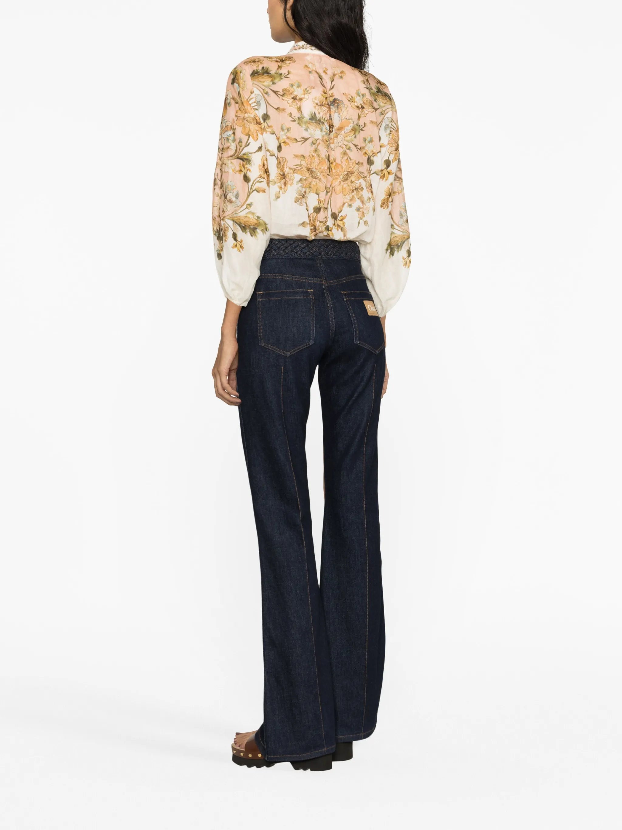 Chintz floral-print top