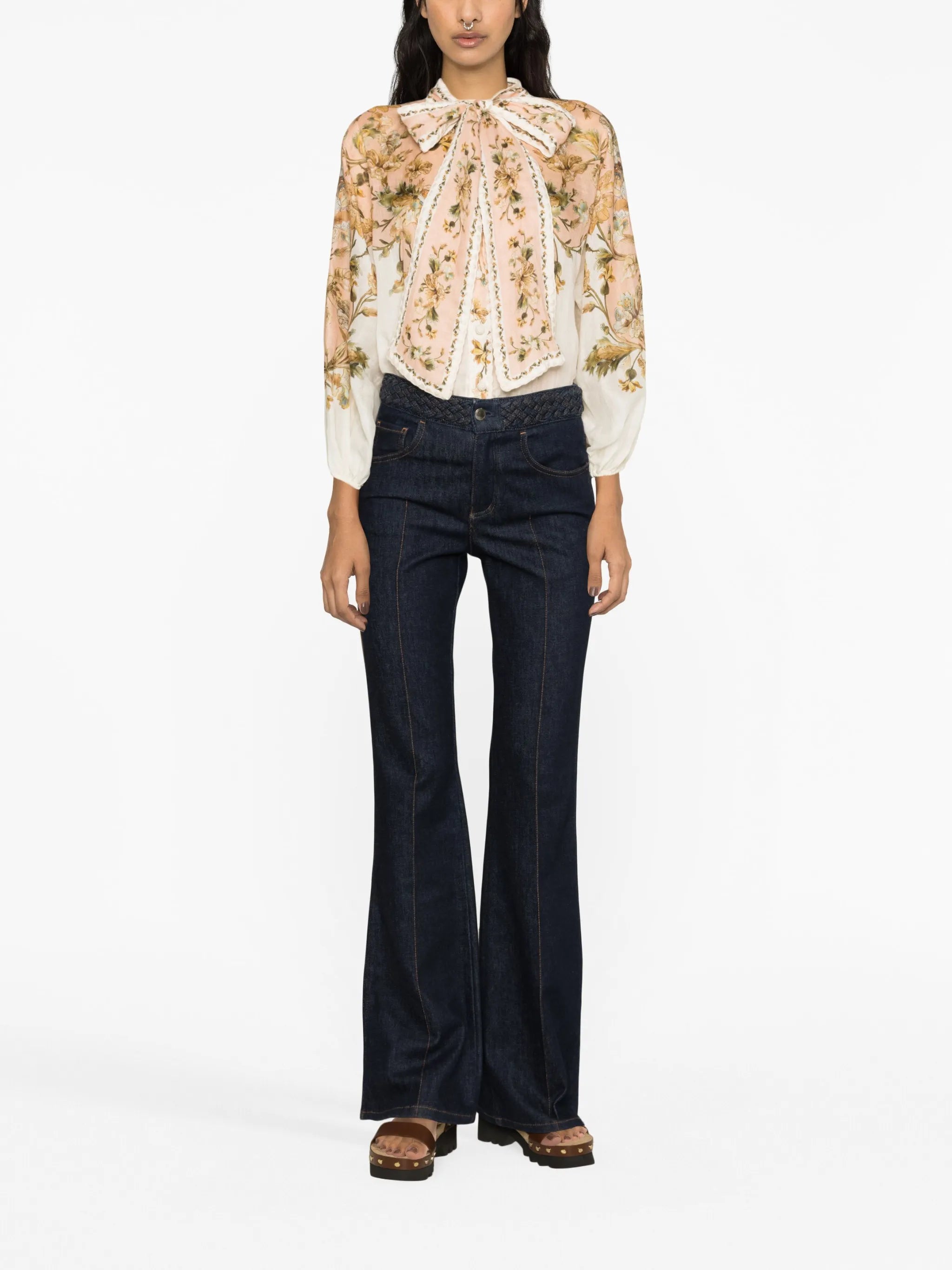 Chintz floral-print top