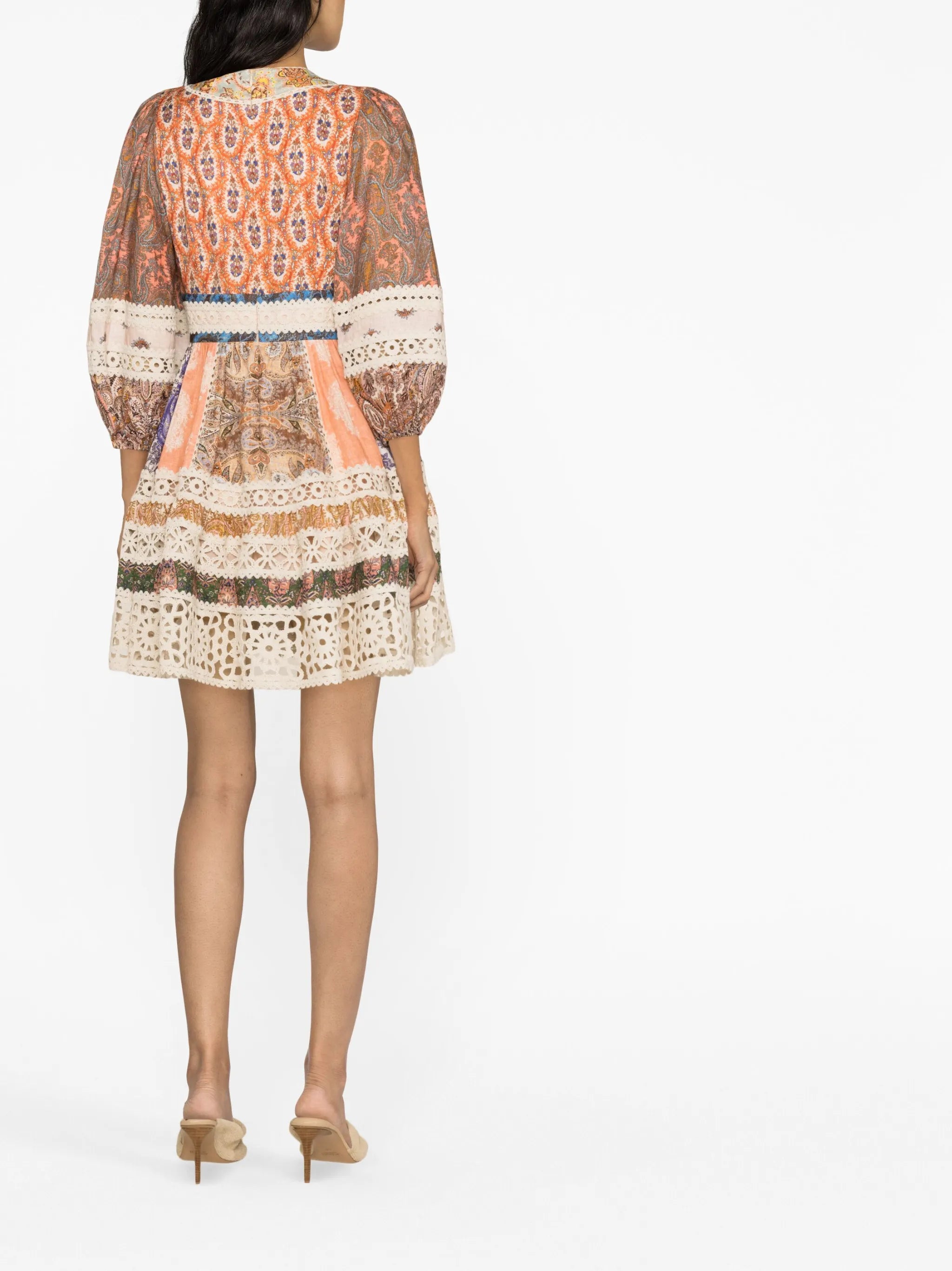 Devi paisley-print linen minidress