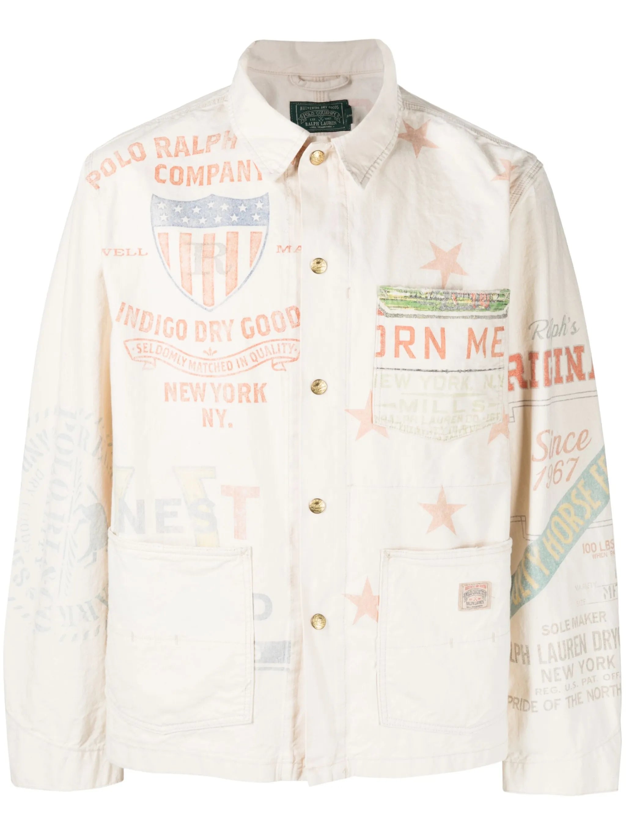 logo-print shirt jacket