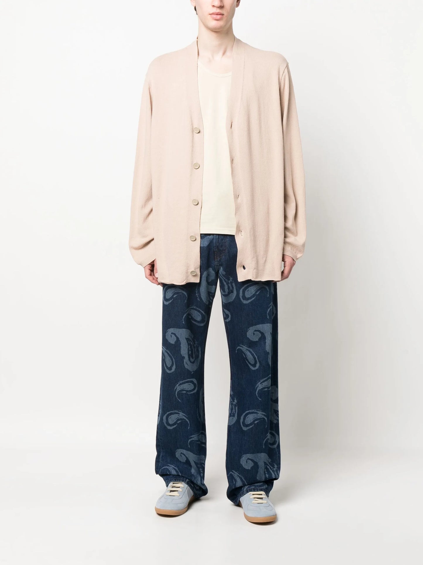 paisley-print wide-leg jeans