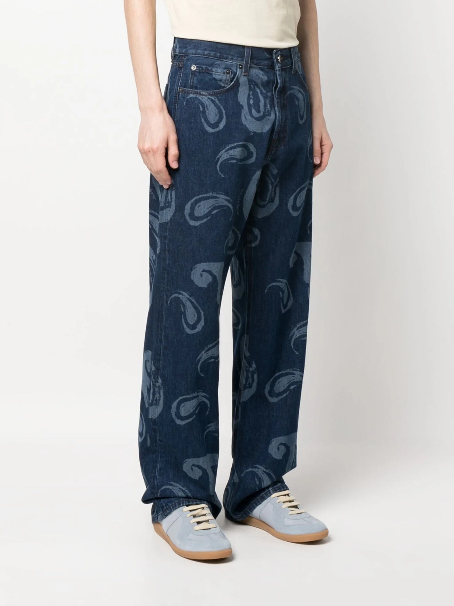 paisley-print wide-leg jeans