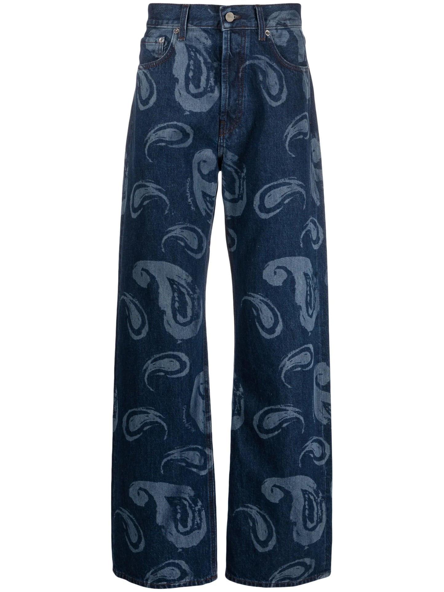 paisley-print wide-leg jeans