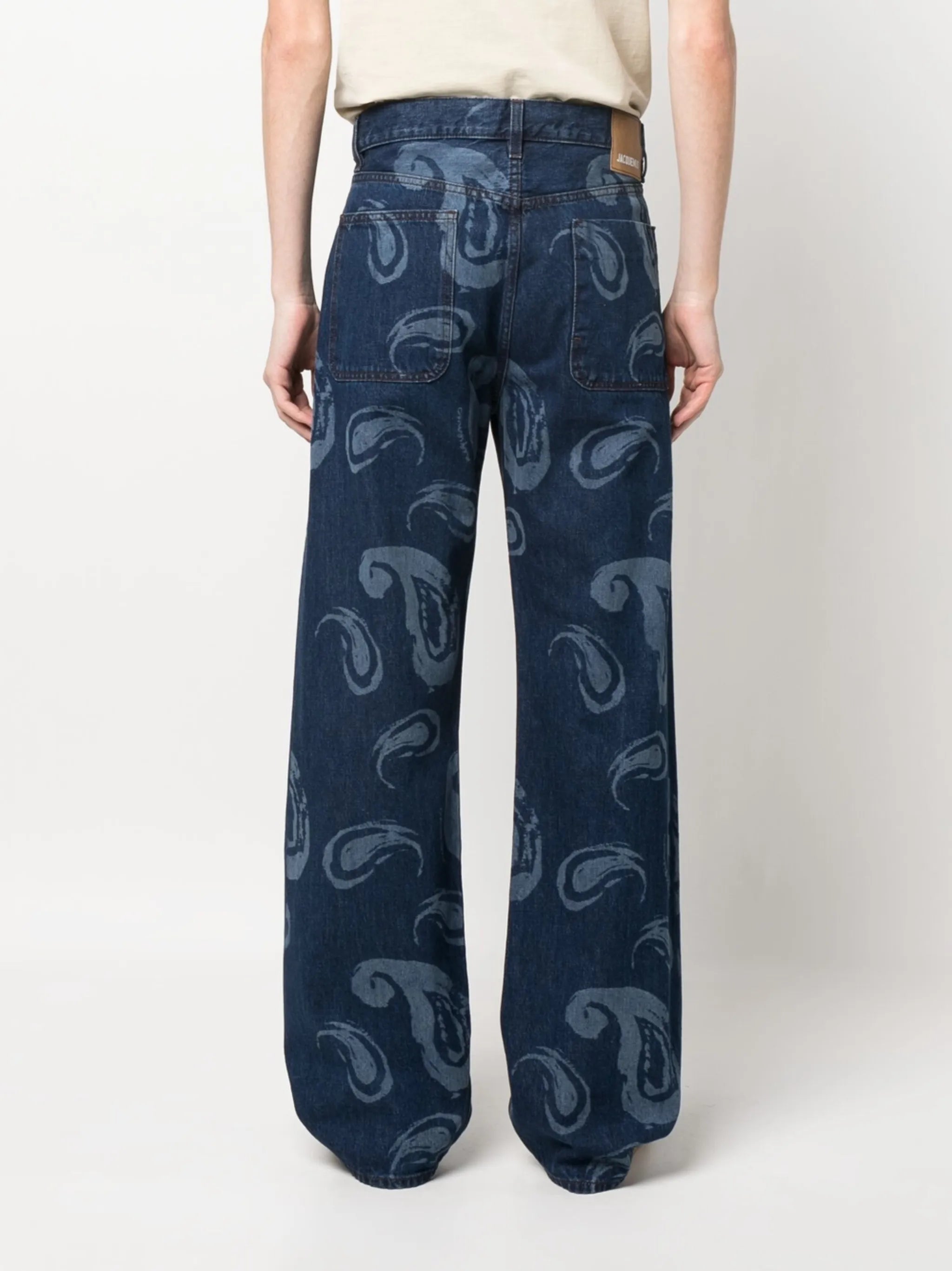 paisley-print wide-leg jeans