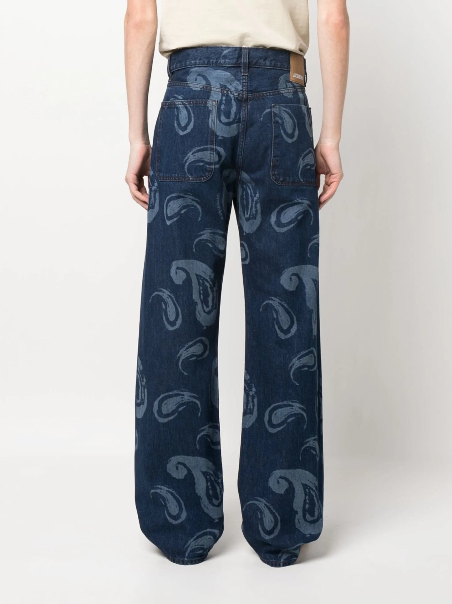 paisley-print wide-leg jeans