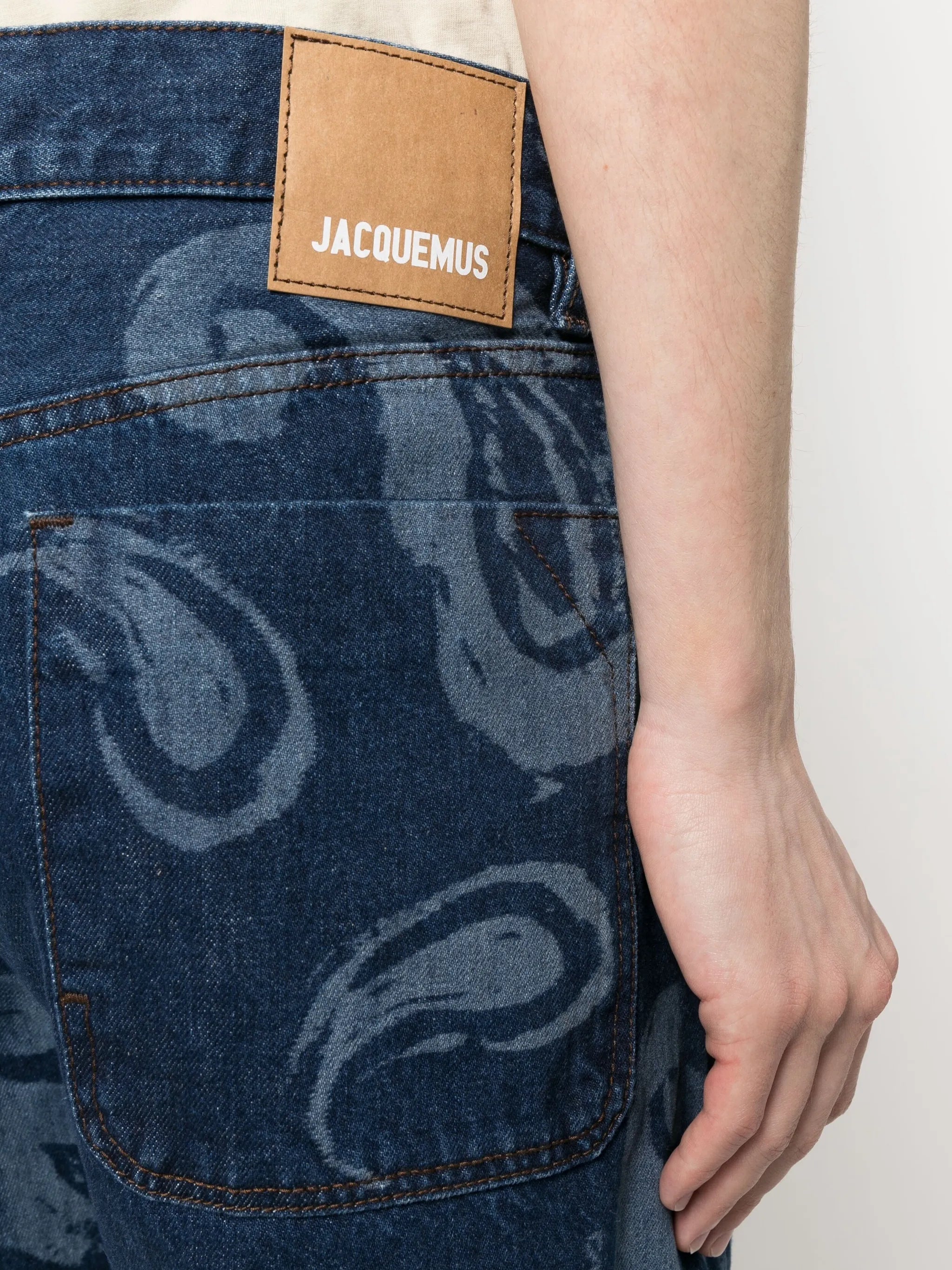 paisley-print wide-leg jeans