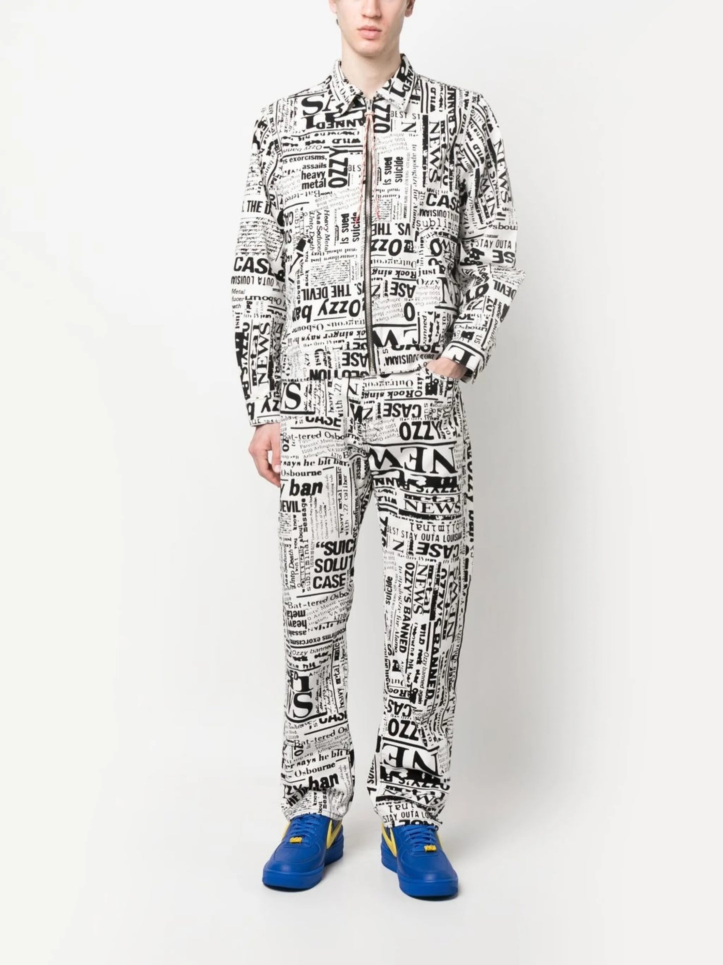all-over print zipped jacket
