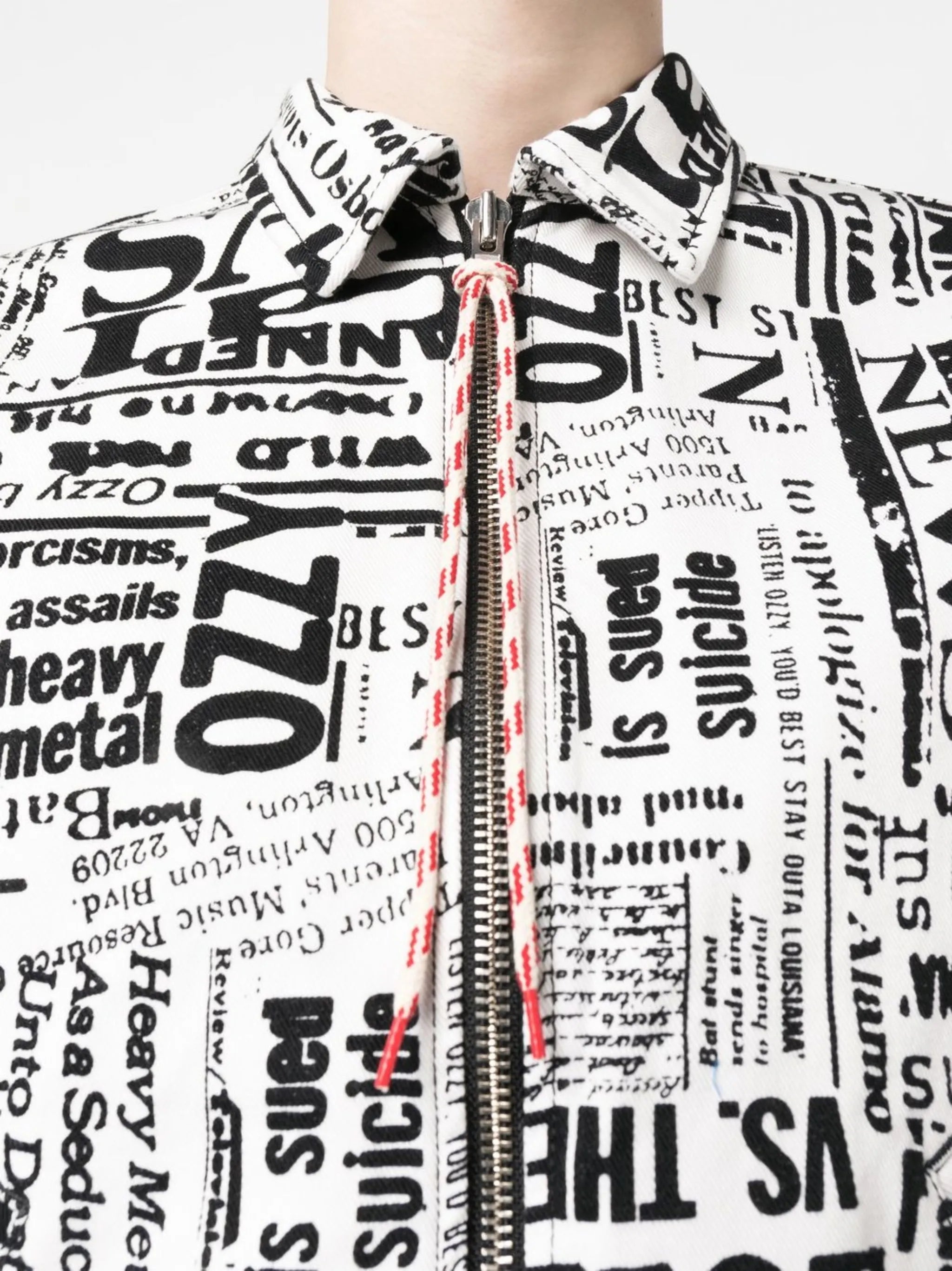all-over print zipped jacket