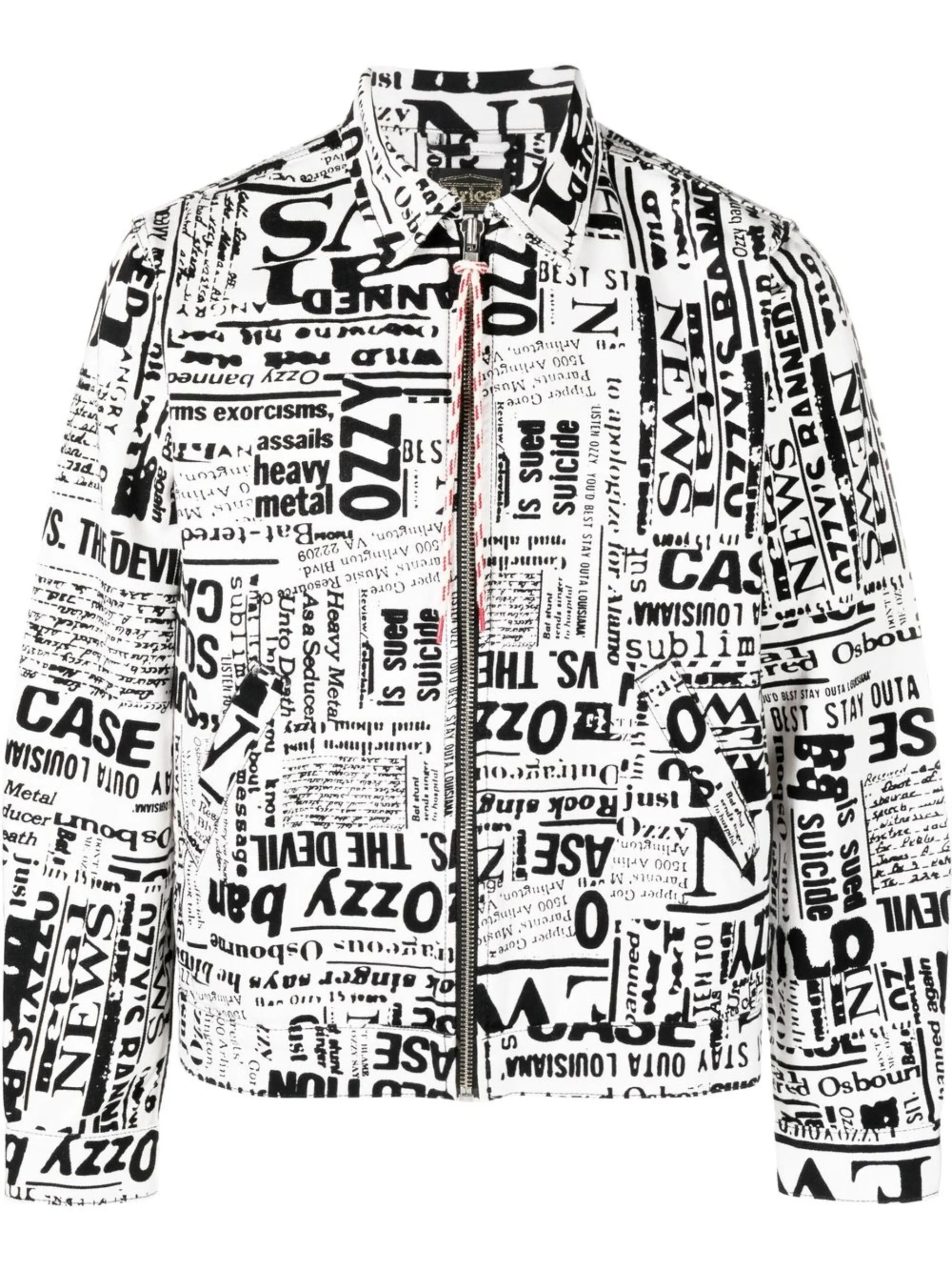 all-over print zipped jacket