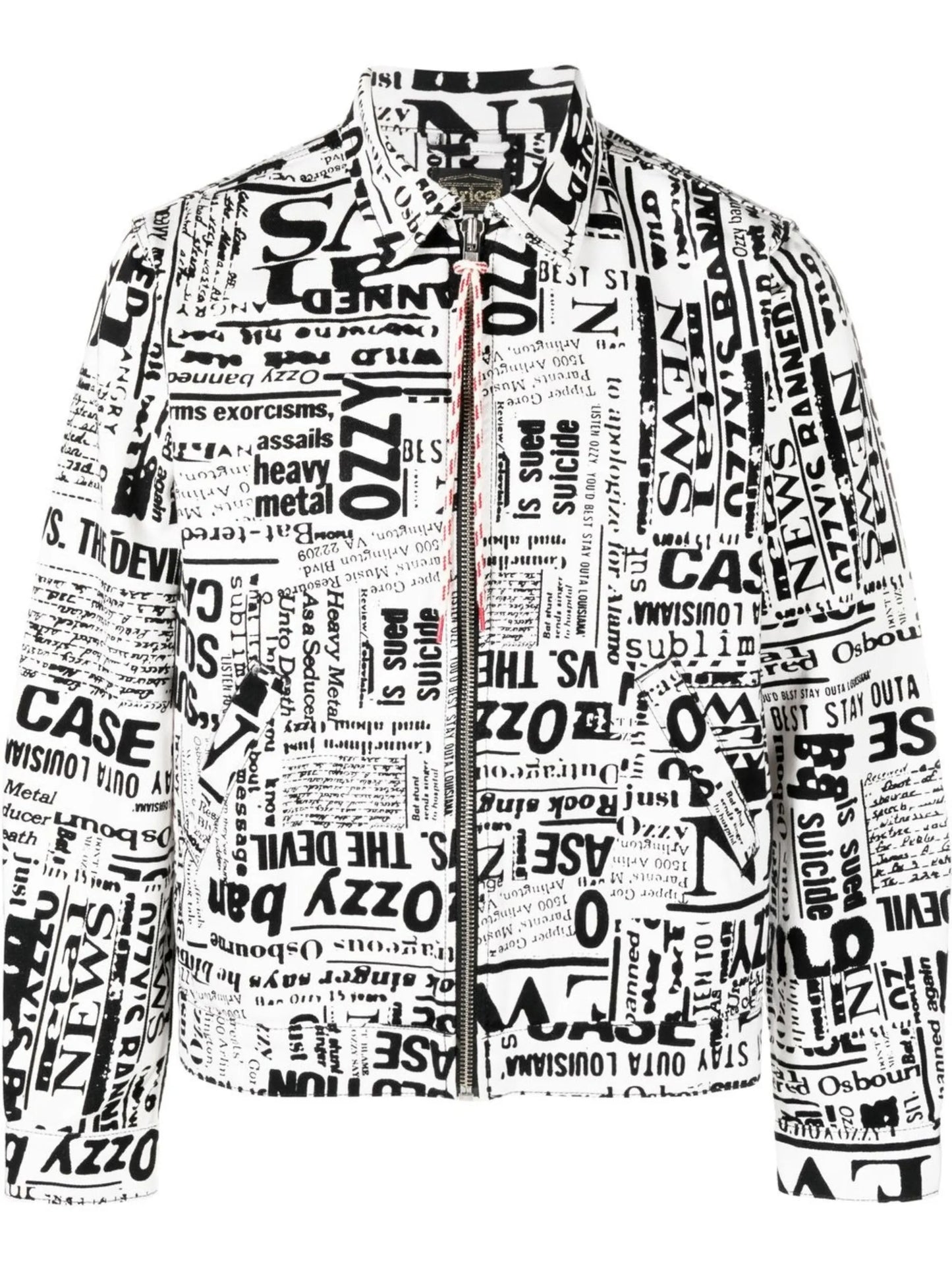all-over print zipped jacket