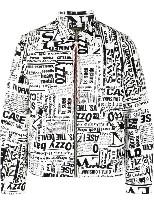 all-over print zipped jacket