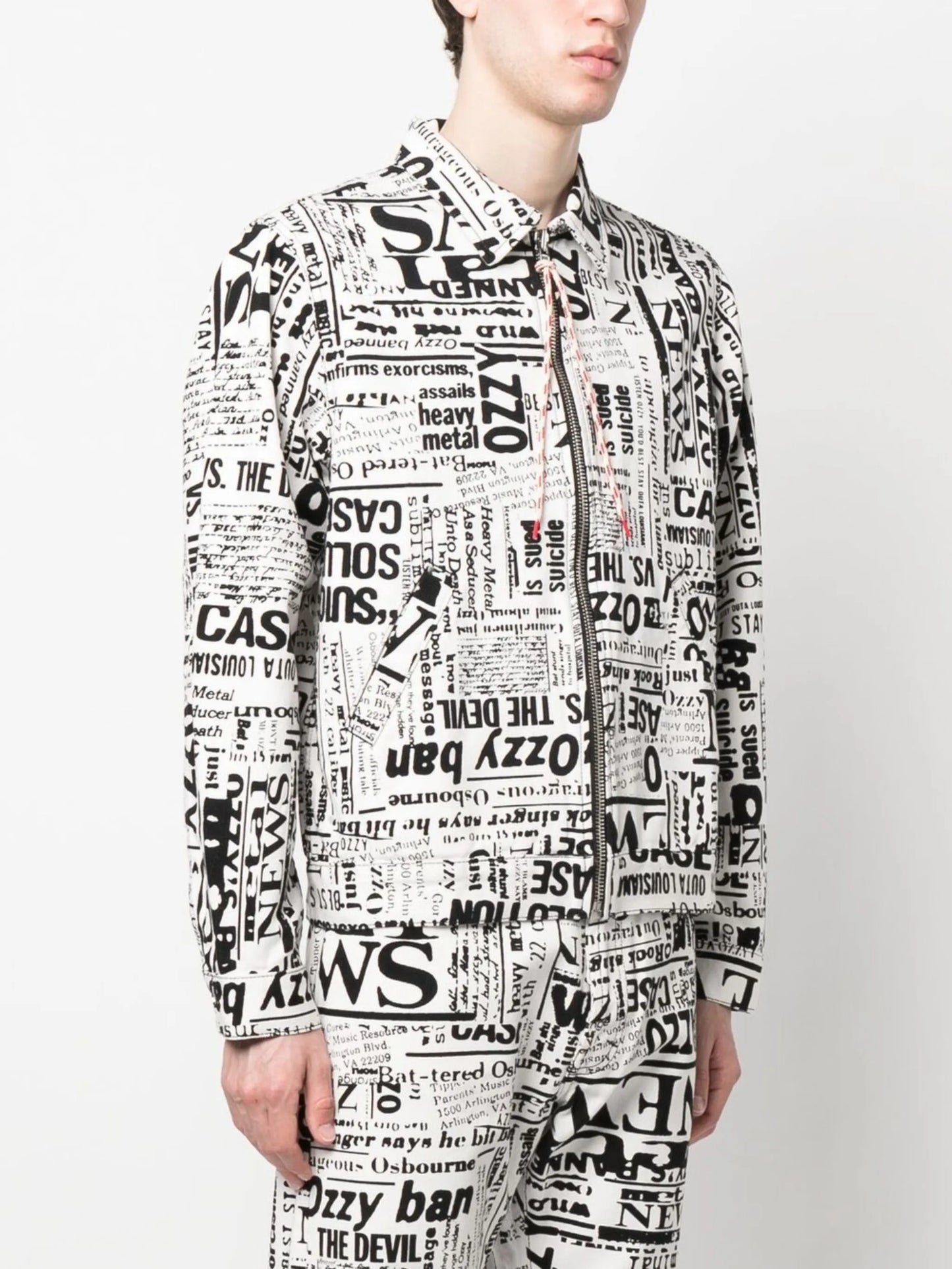 all-over print zipped jacket