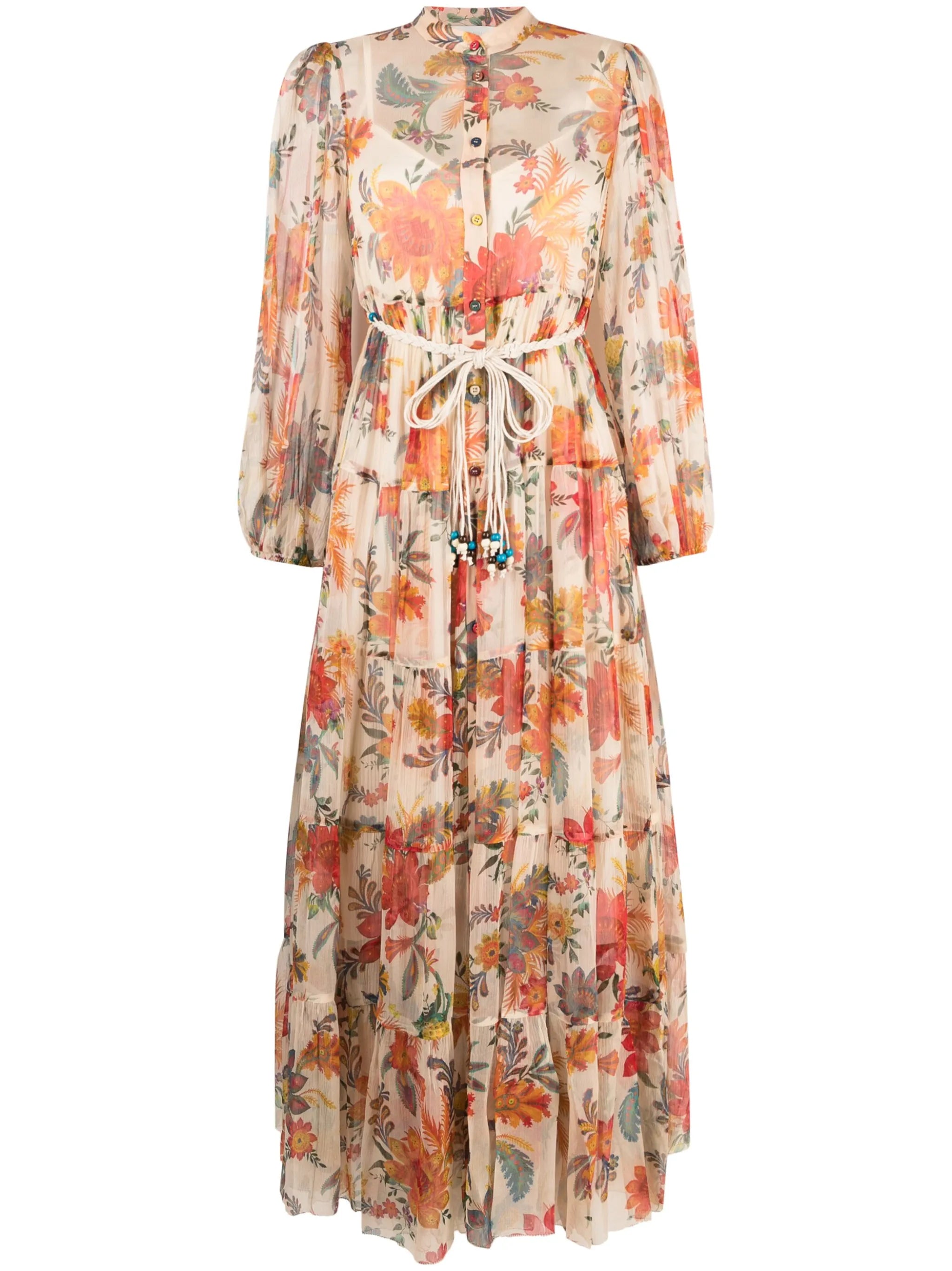 Ginger floral-print silk midi dress