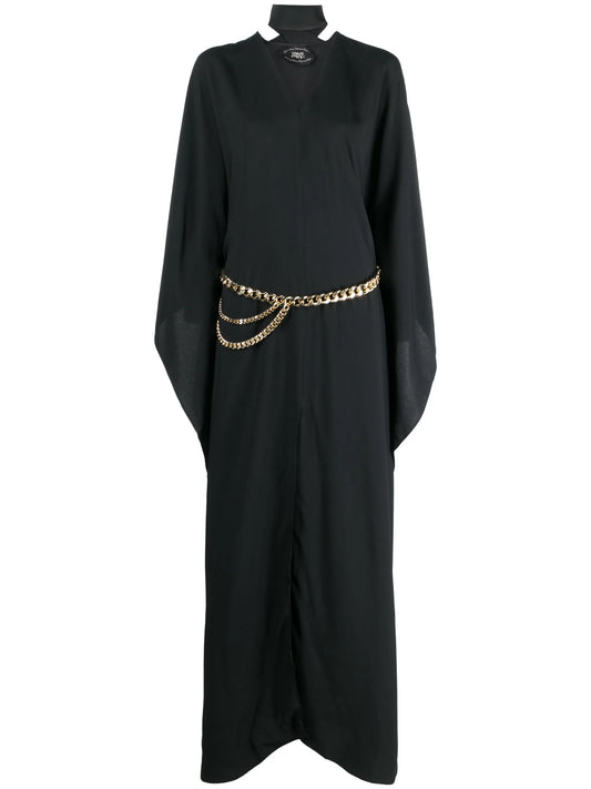 chain-belt cut-out kaftan dress