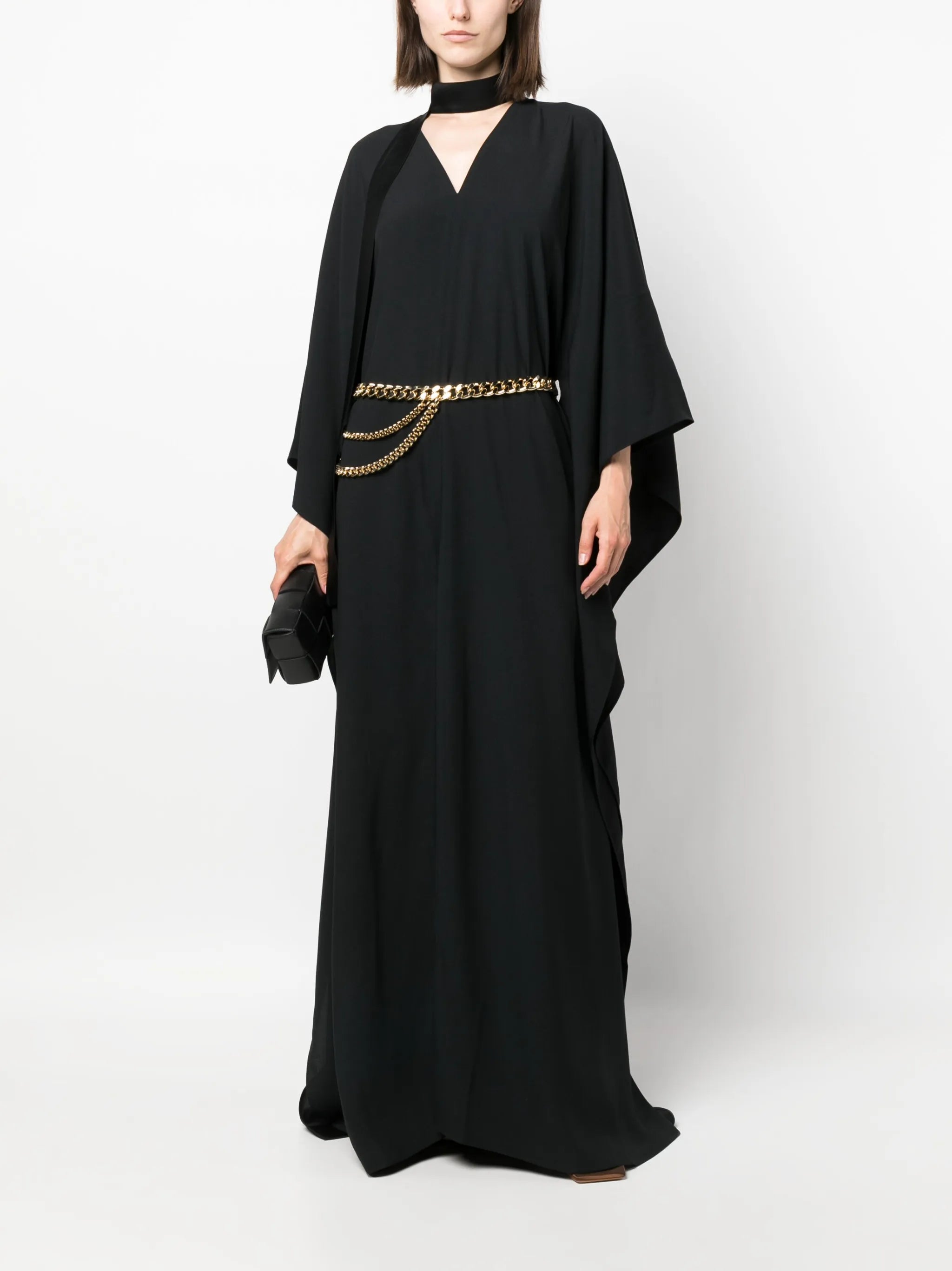 chain-belt cut-out kaftan dress
