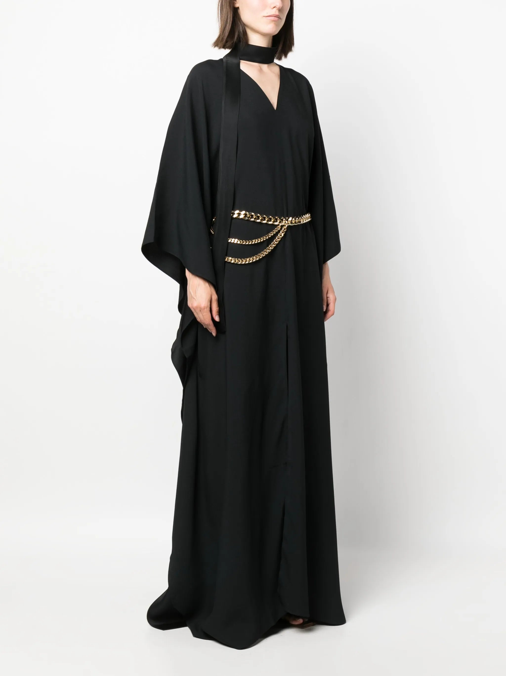 chain-belt cut-out kaftan dress