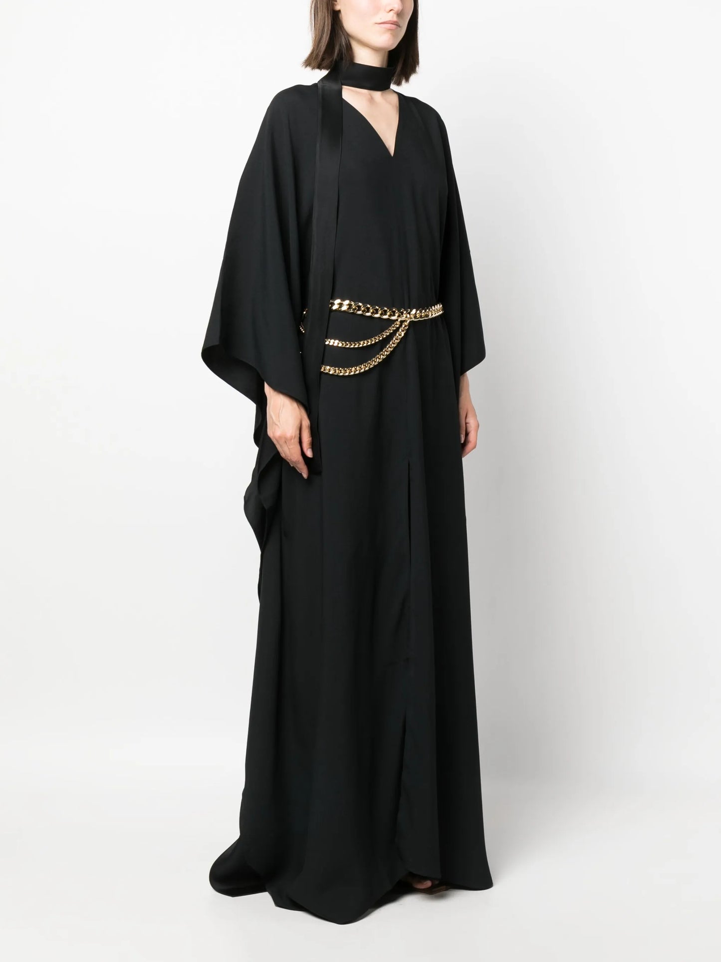 chain-belt cut-out kaftan dress
