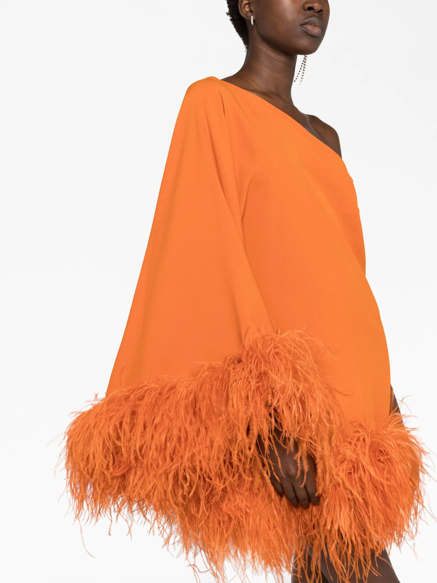 Piccolo Ubud feather-trim minidress