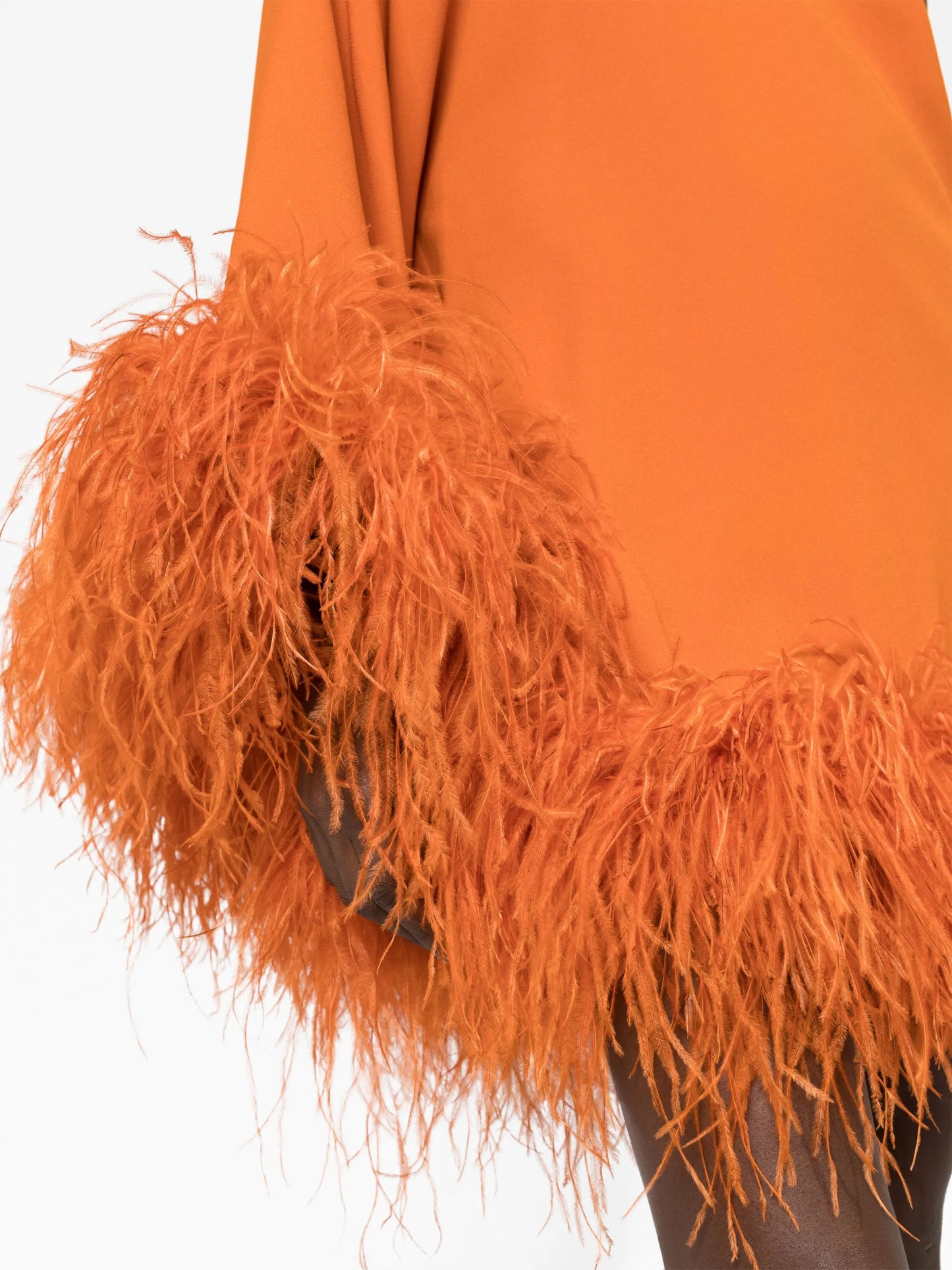 Piccolo Ubud feather-trim minidress