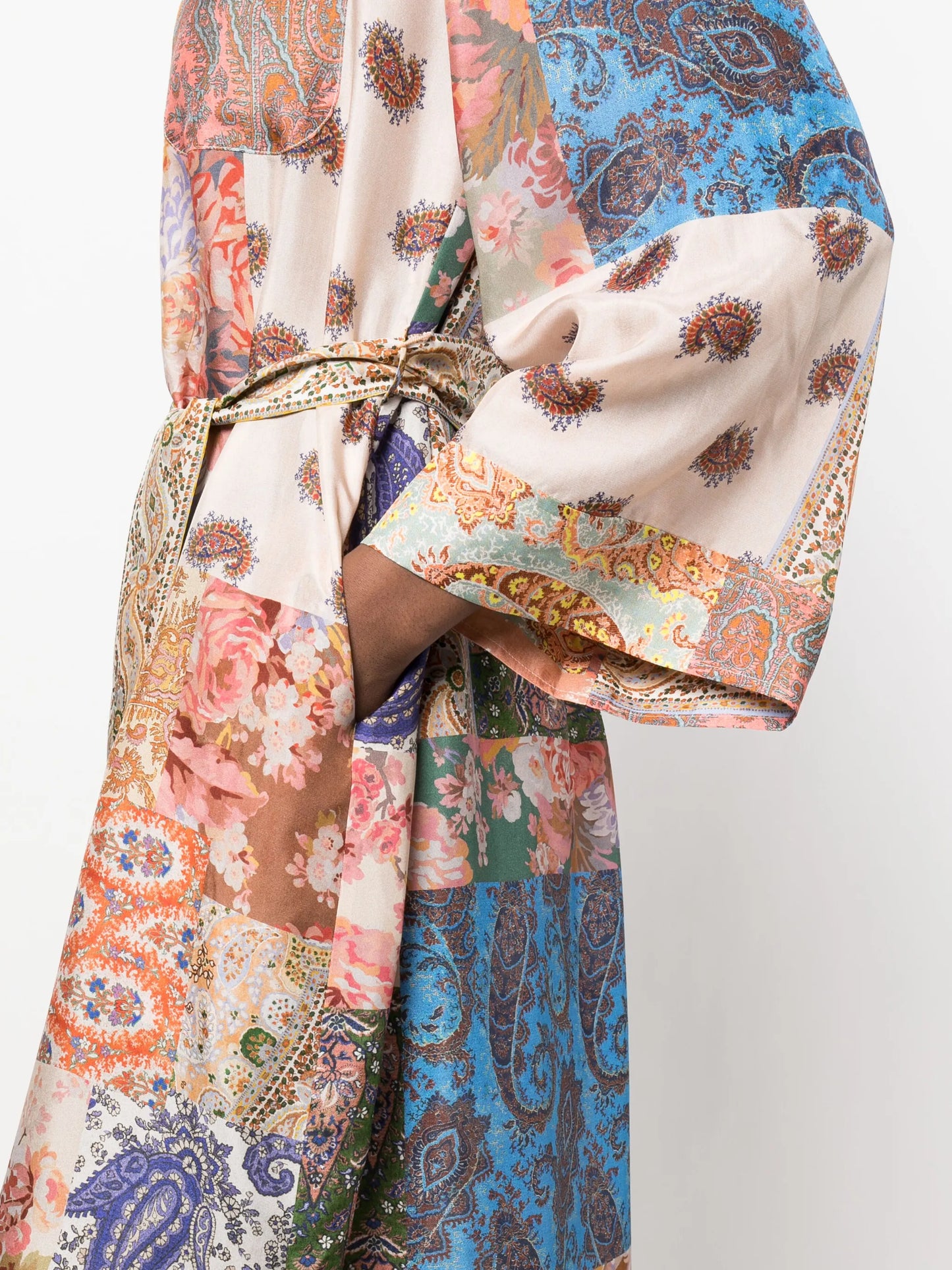 paisley-print silk shirtdress