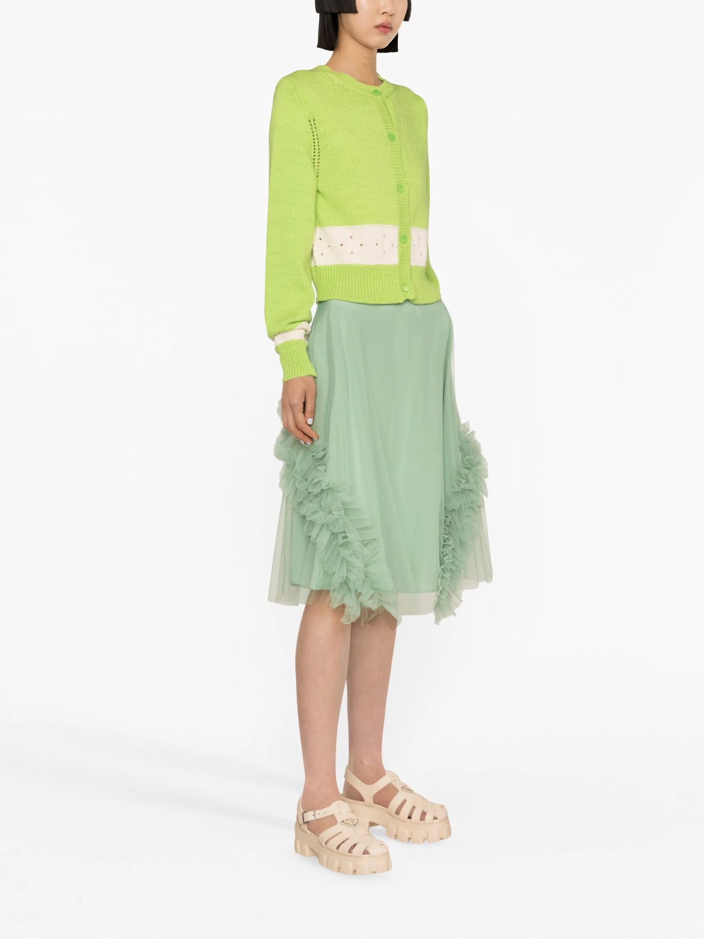 Lionel ruffle-trim tulle skirt