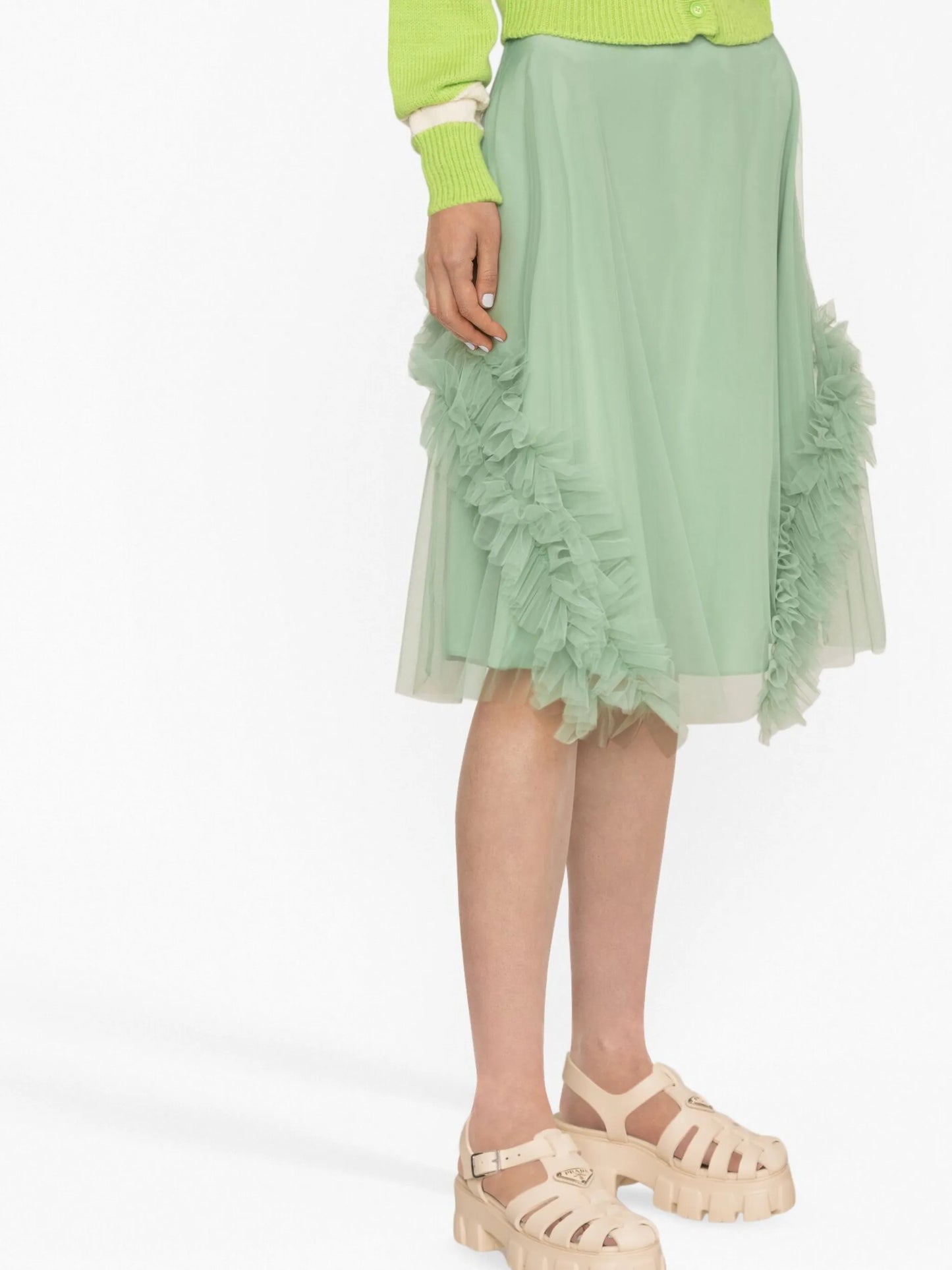 Lionel ruffle-trim tulle skirt