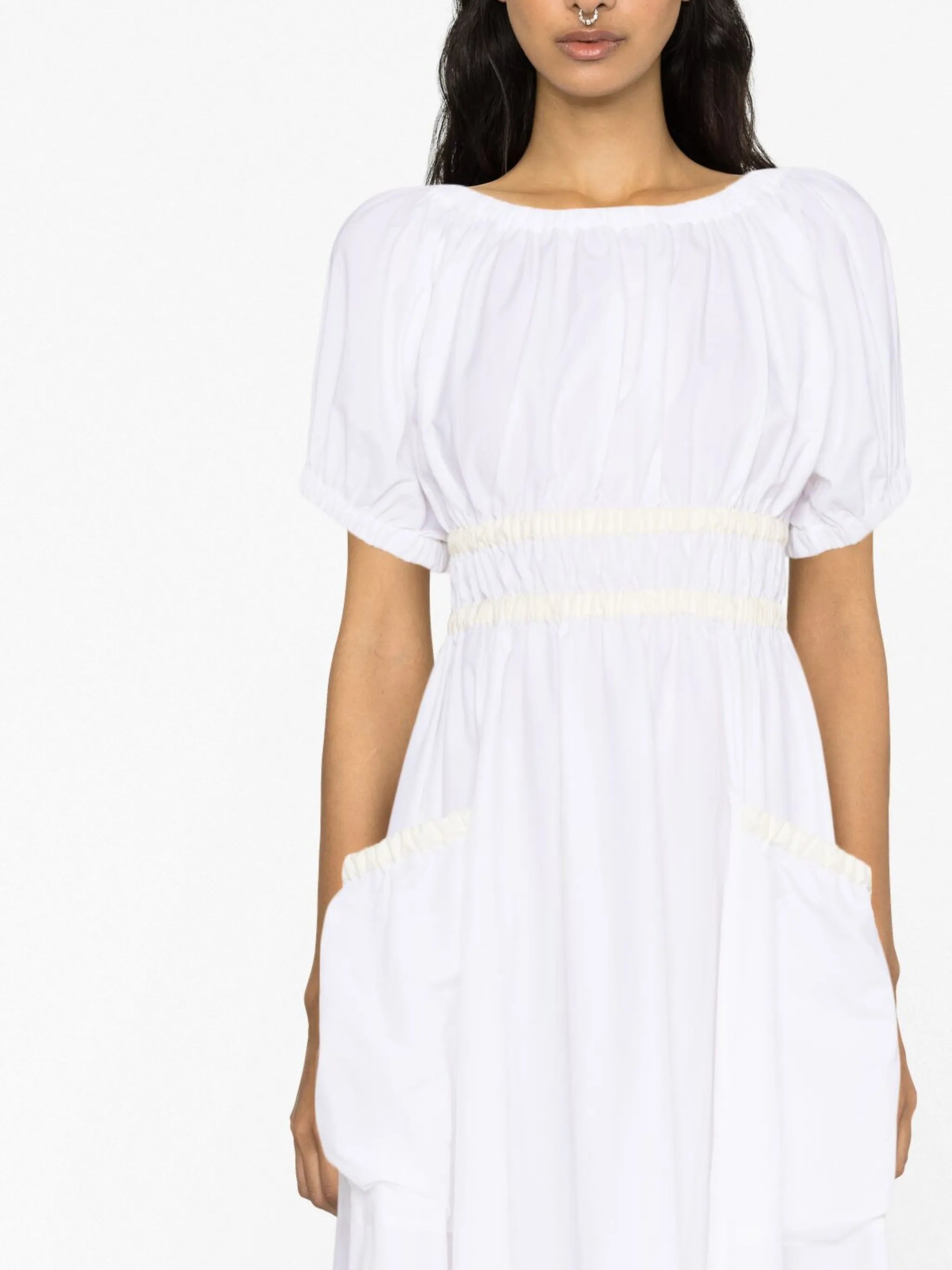 Mags shirred taffeta midi dress