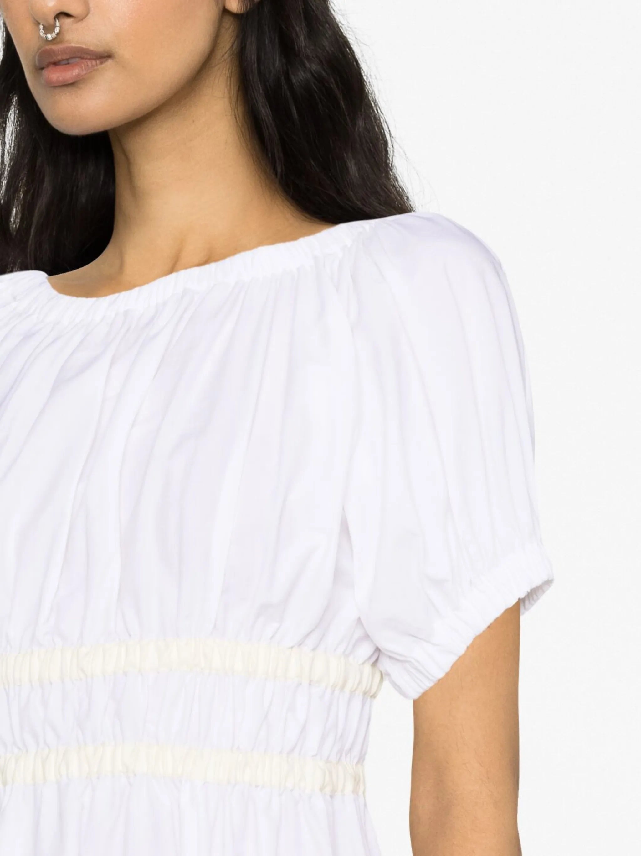 Mags shirred taffeta midi dress