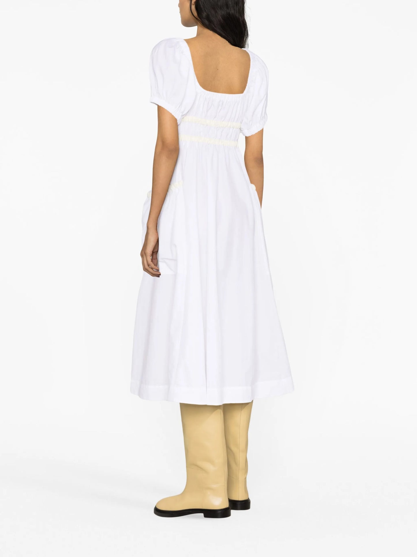 Mags shirred taffeta midi dress