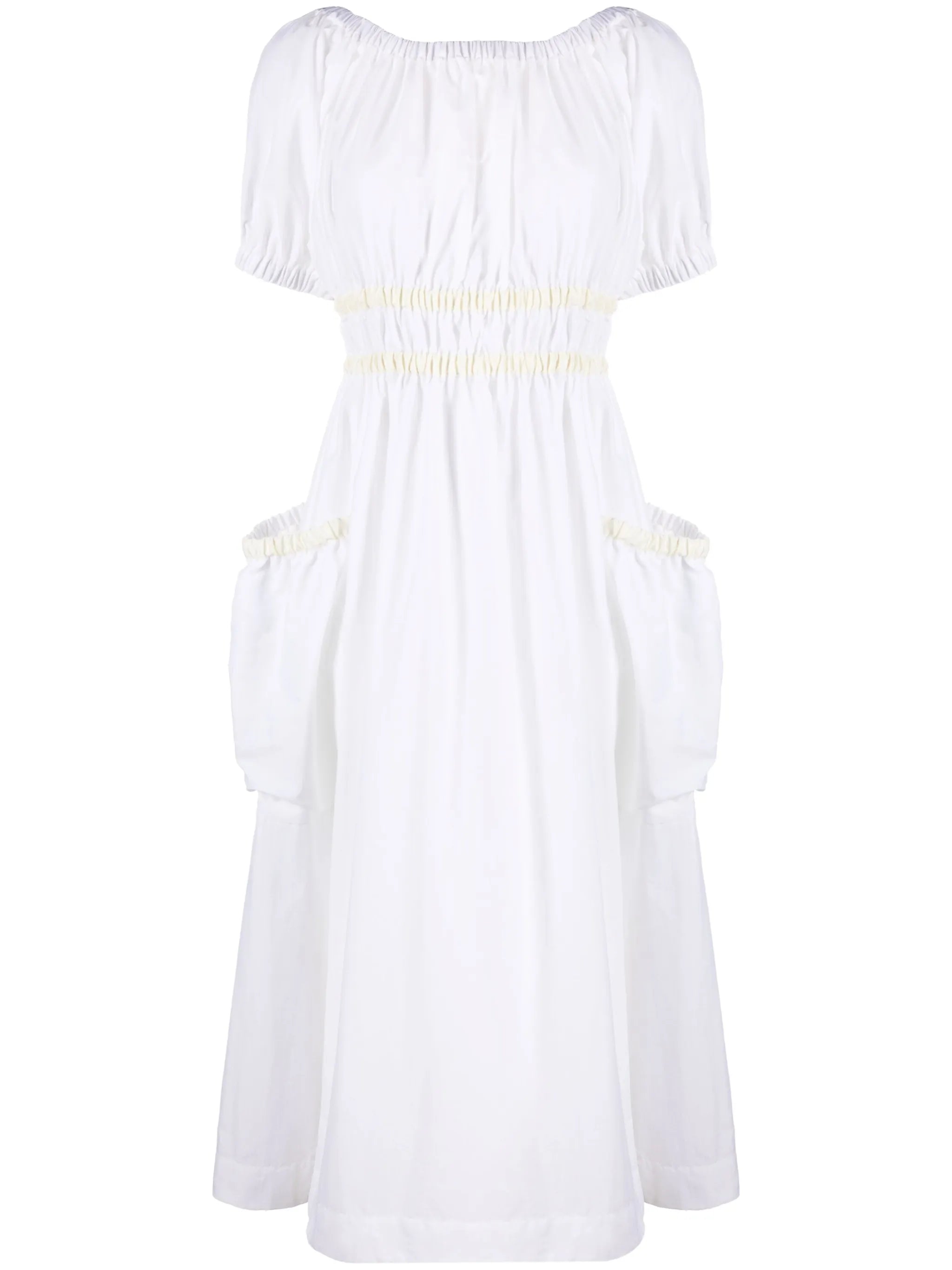 Mags shirred taffeta midi dress