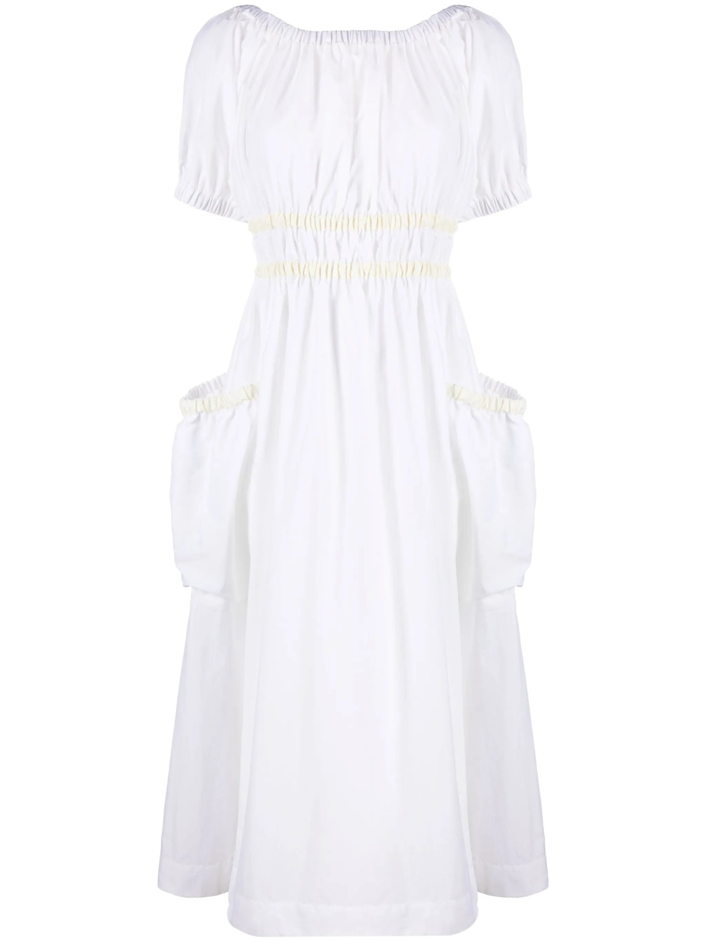 Mags shirred taffeta midi dress